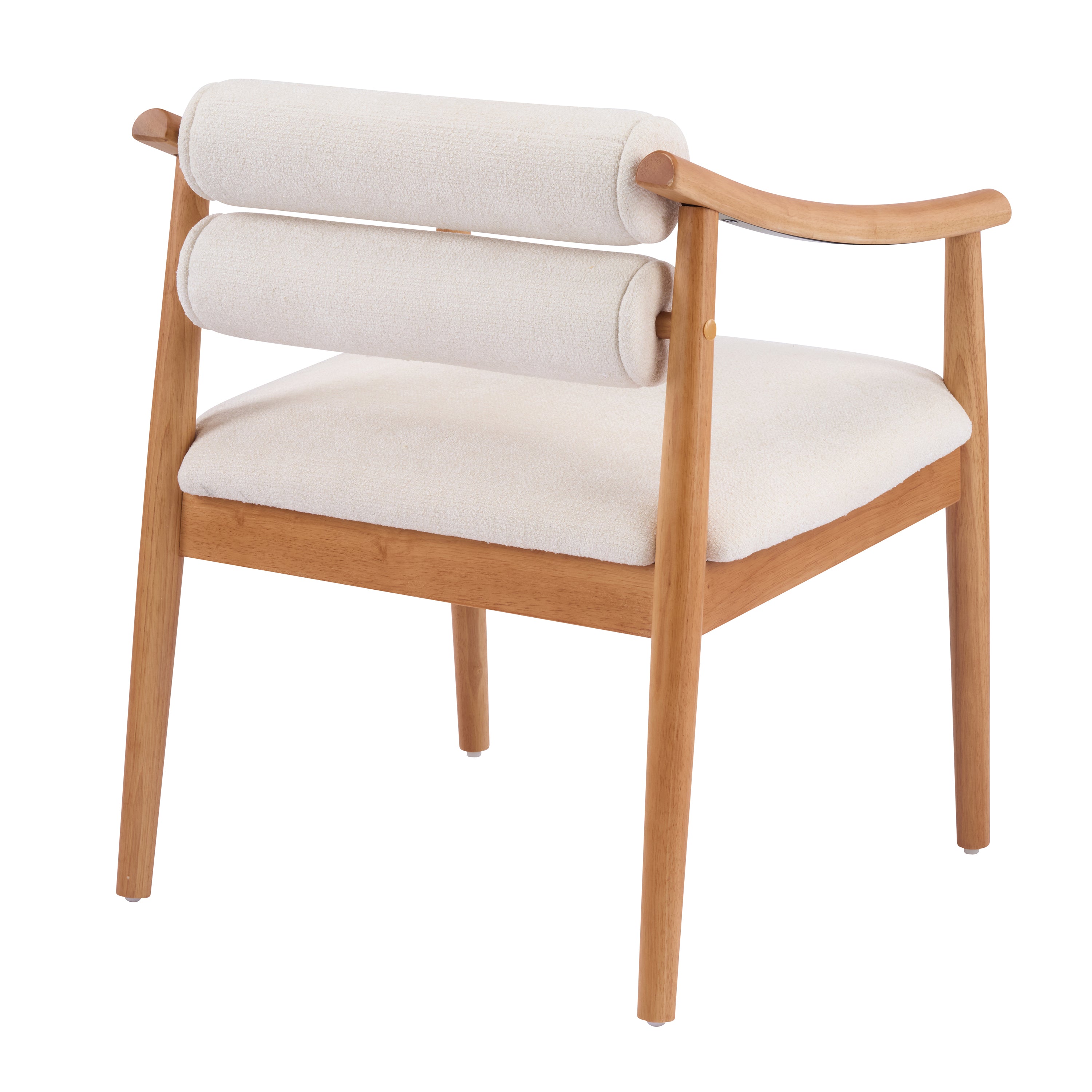 Neman Double Roll Back Dining Chairs with Solid Rubberwood Frame Set of 2