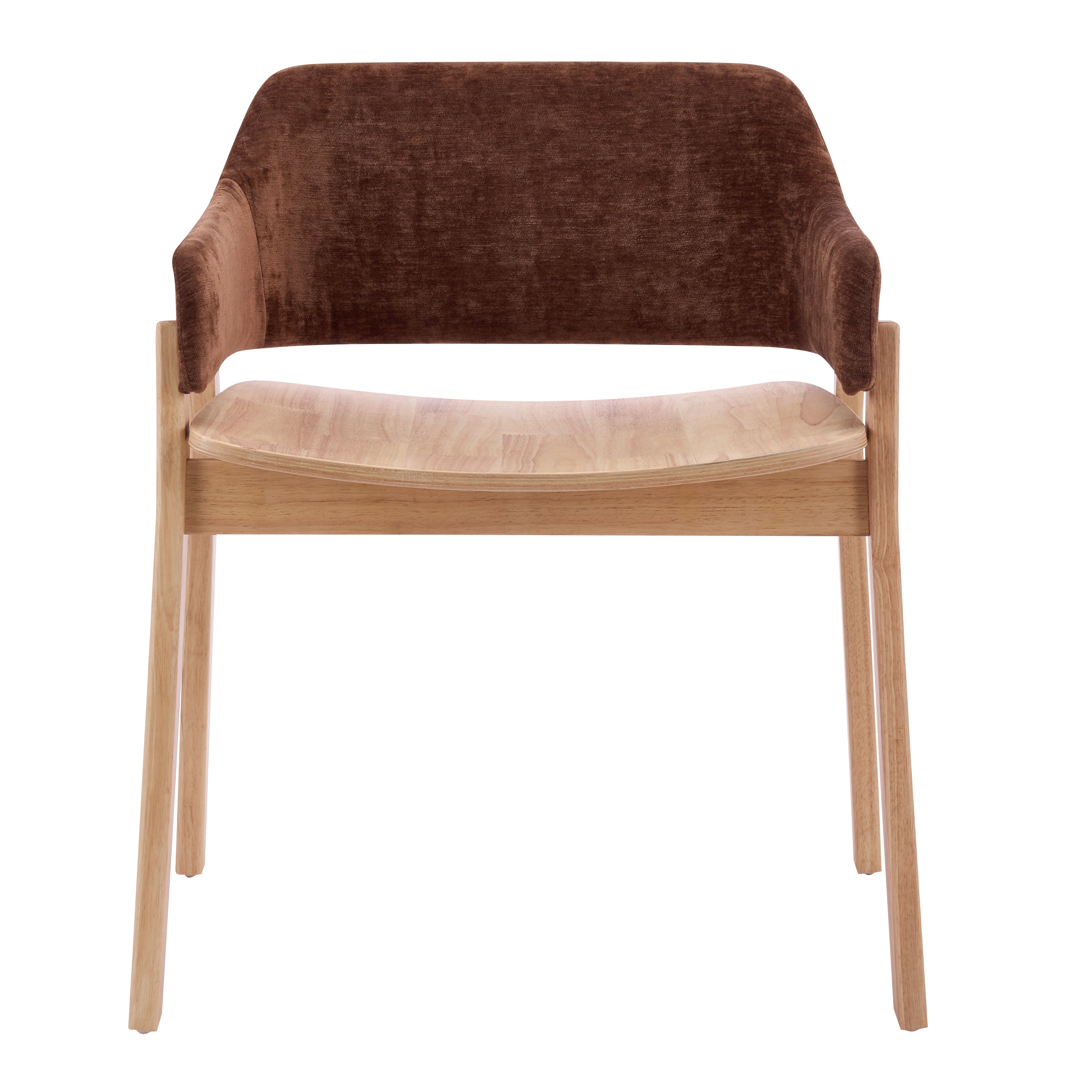 Mjosa Upholstered Arm Dining Chairs with Contoured Wood Seat Set of 2