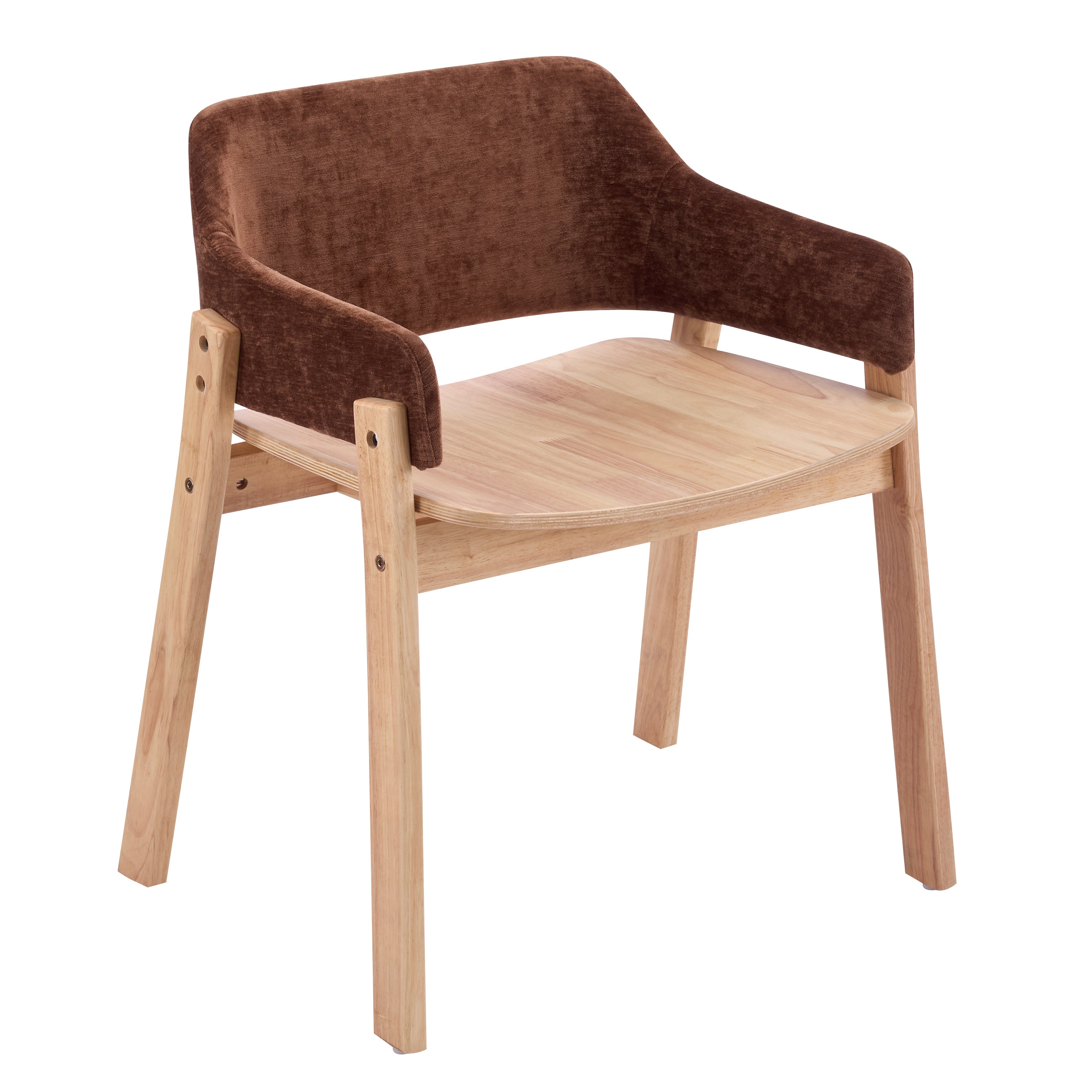 Mjosa Upholstered Arm Dining Chairs with Contoured Wood Seat Set of 2