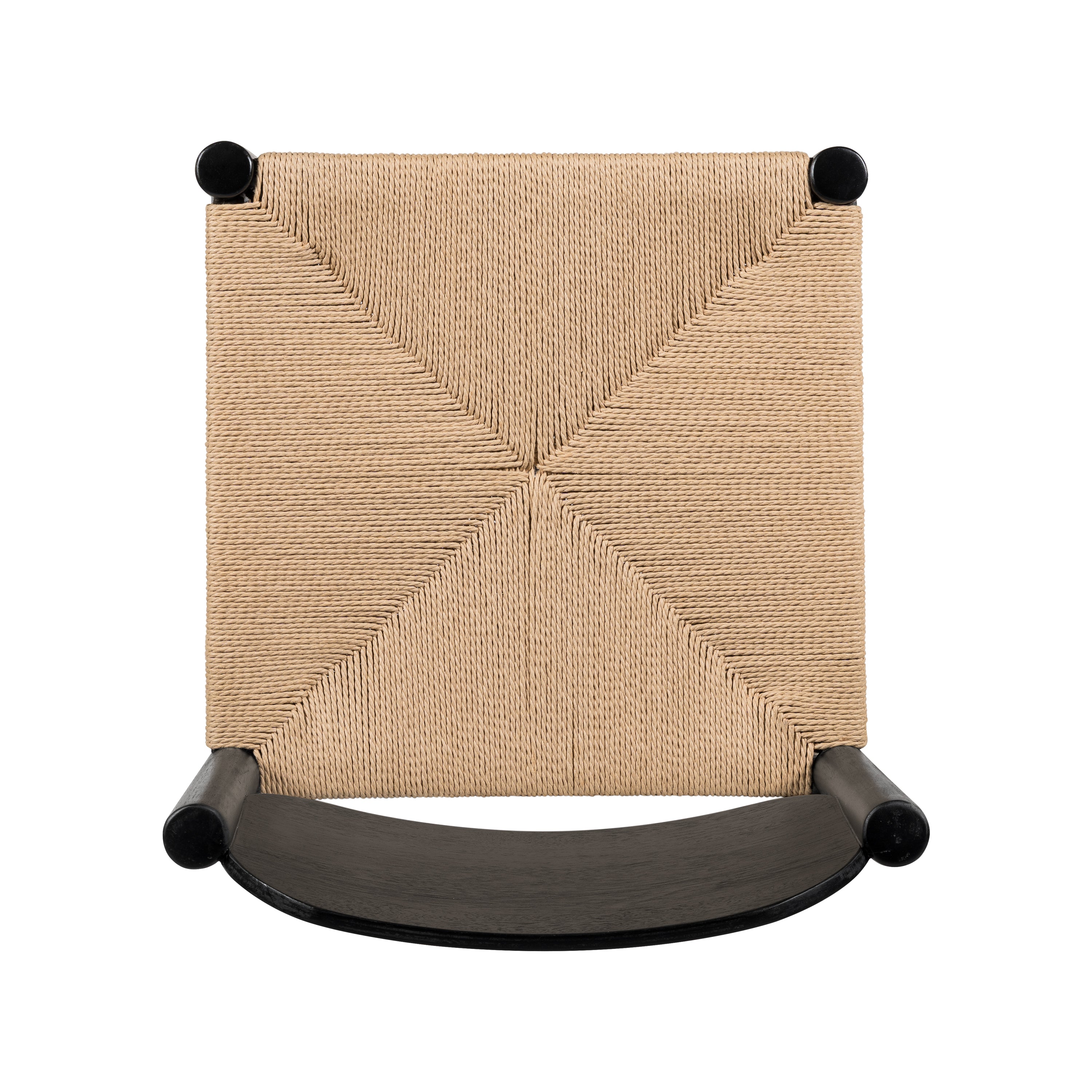 Arve Armless Paper Cord Dining Chairs with Shaped Wood Back Set of 2