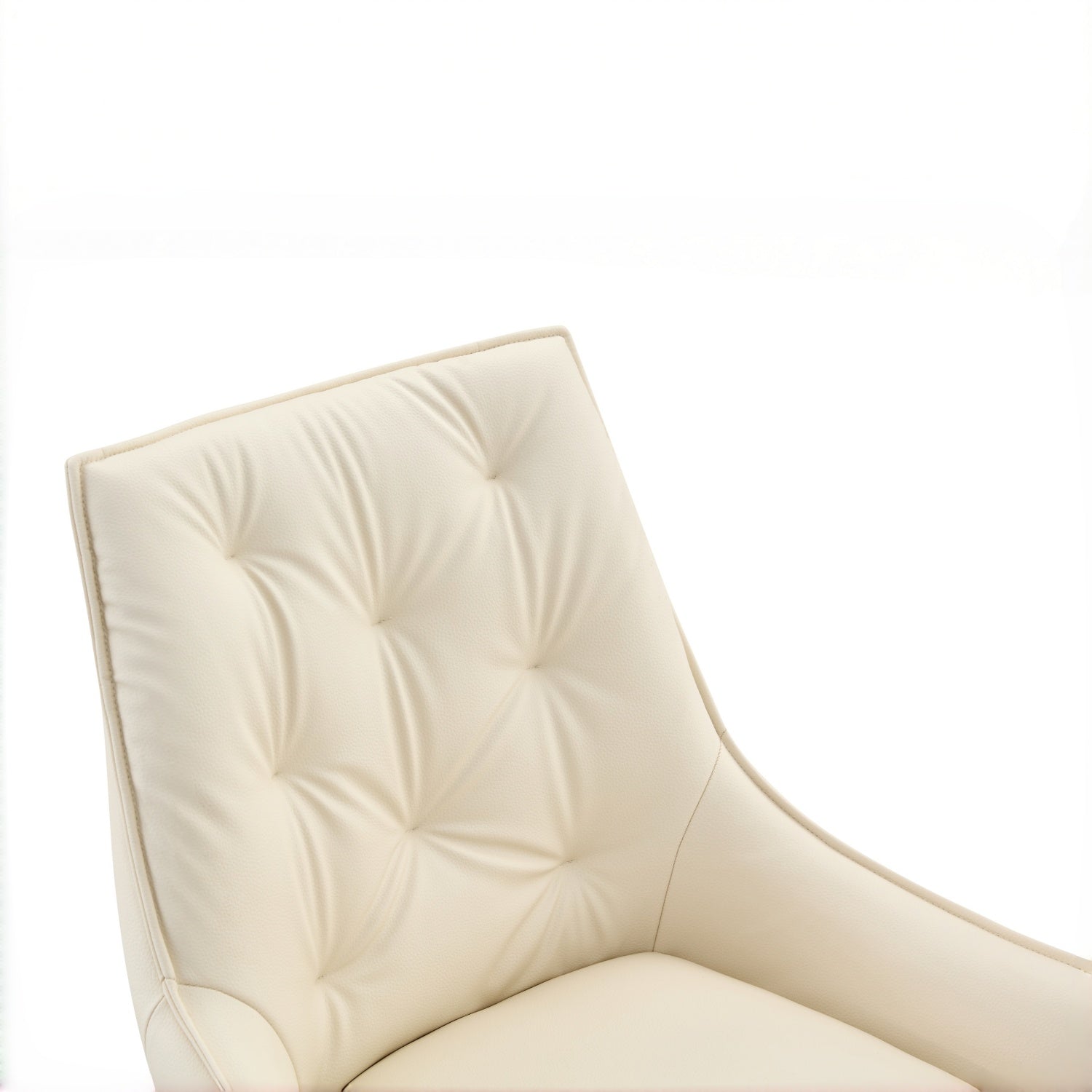 Drina Tufted Faux Leather Dining Chairs with Winged Sides Set of 2