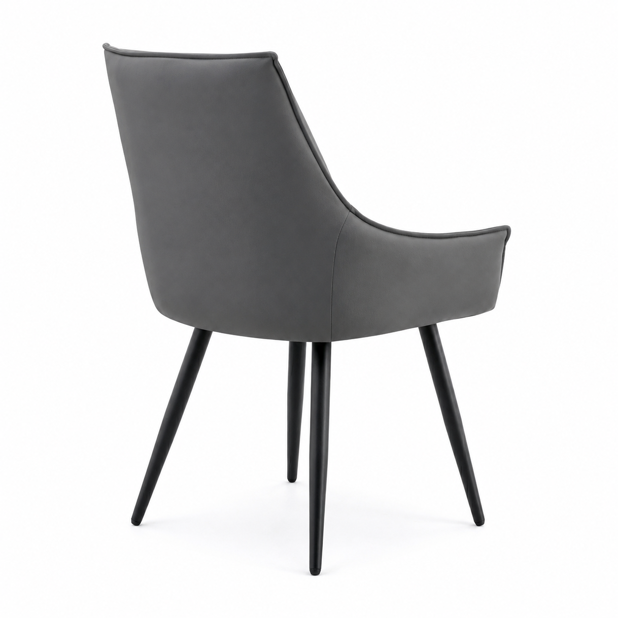 Drina Tufted Faux Leather Dining Chairs with Winged Sides Set of 2