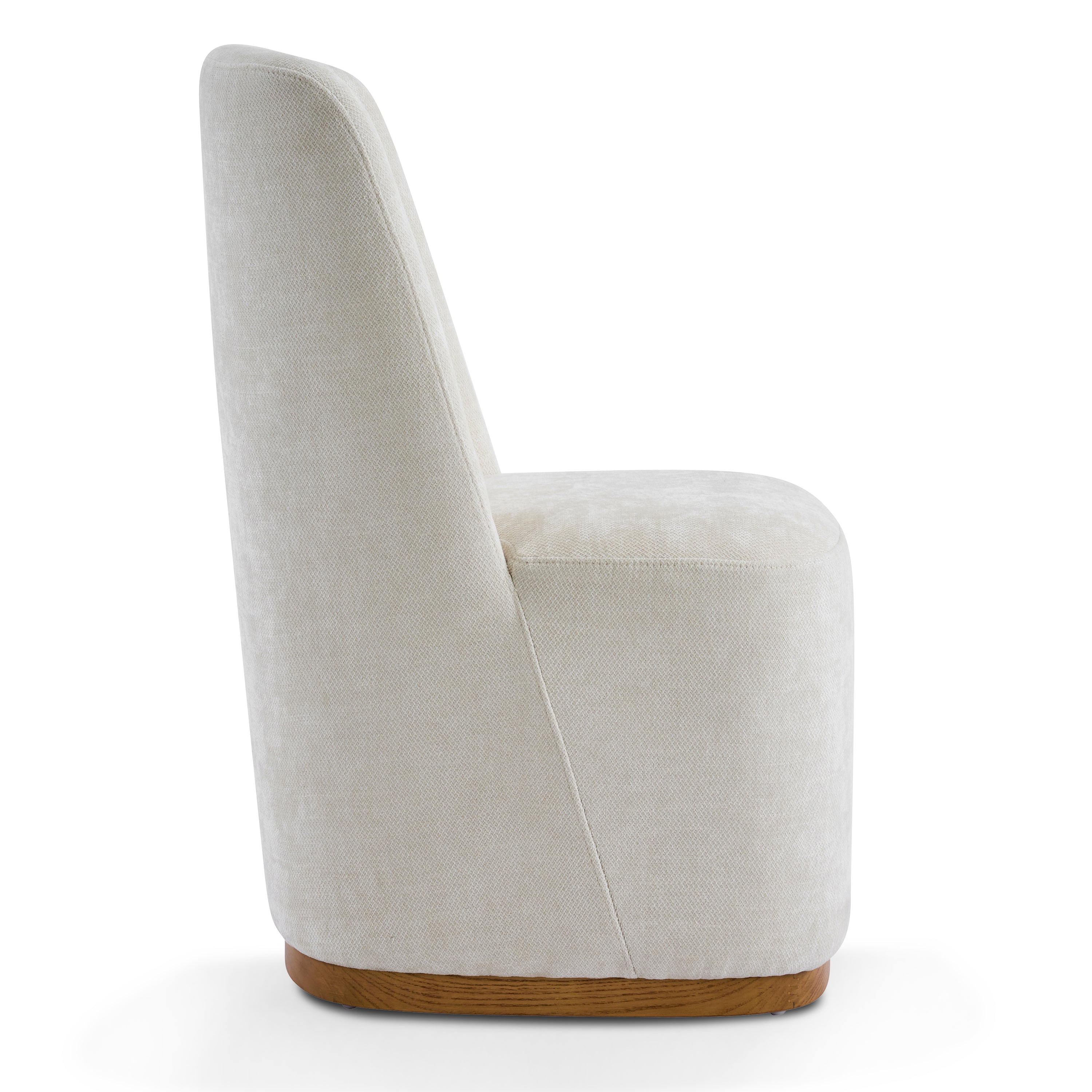 Neretva Chenille Dining Chairs with Wood Plinth Base Set of 2
