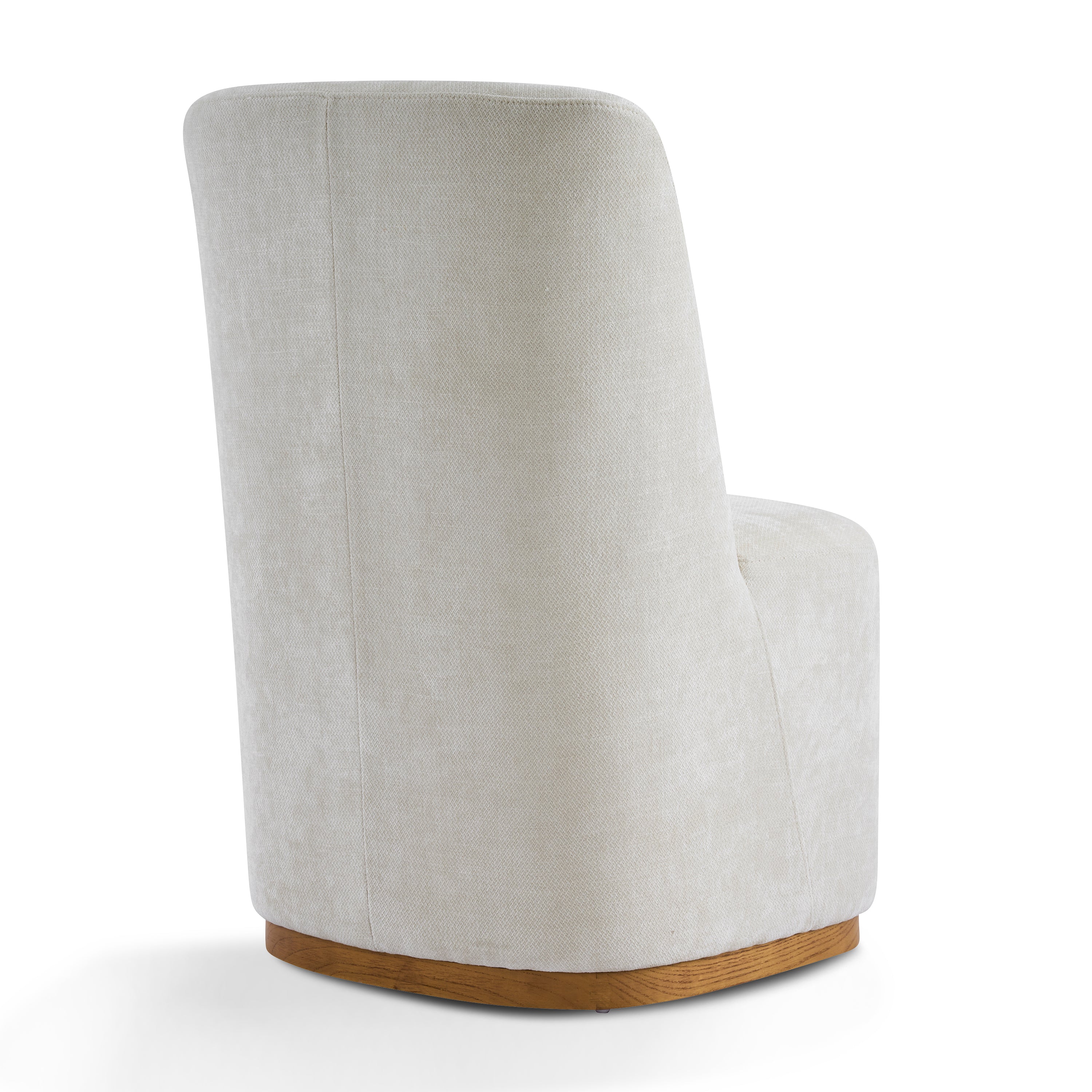 Neretva Chenille Dining Chairs with Wood Plinth Base Set of 2