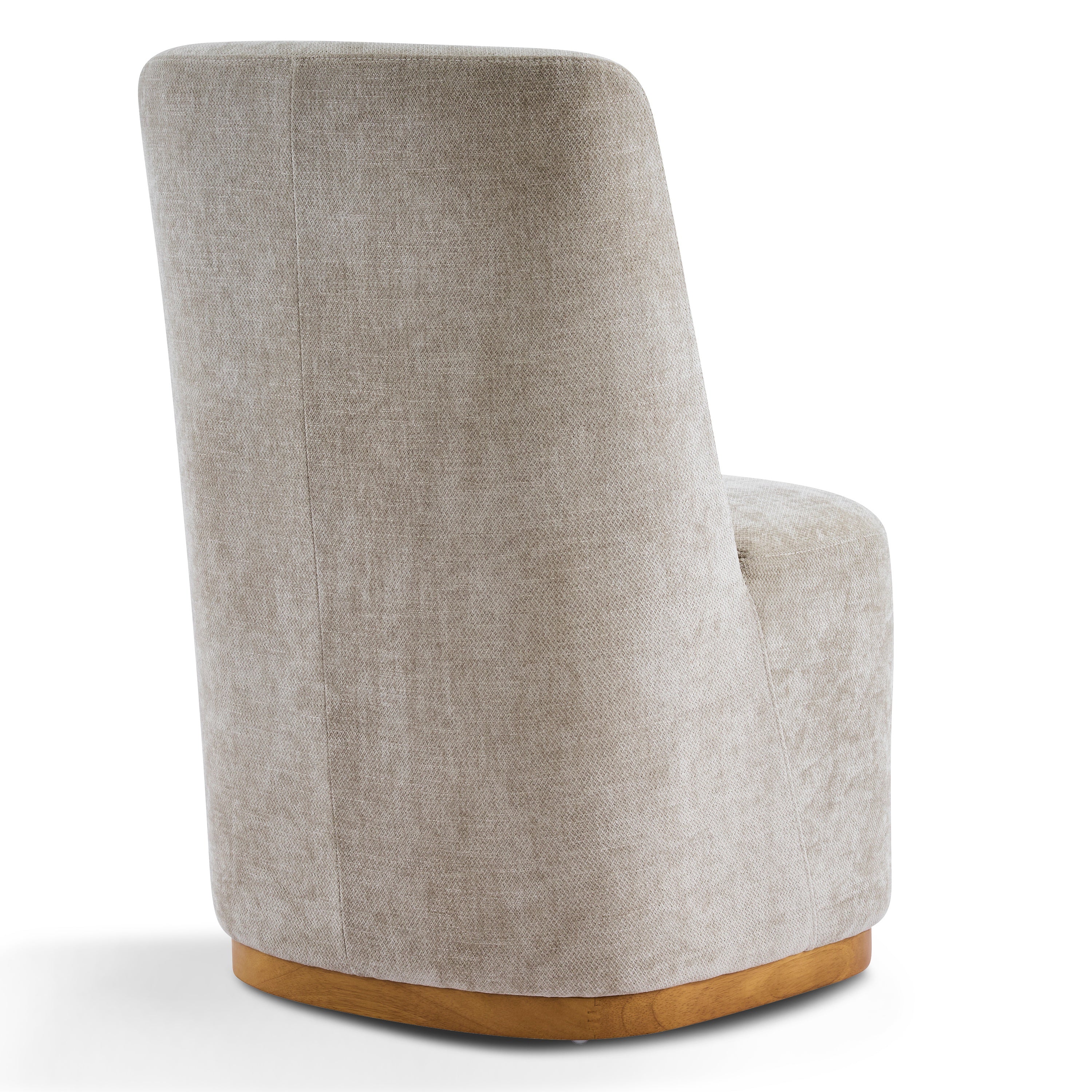 Neretva Chenille Dining Chairs with Wood Plinth Base Set of 2