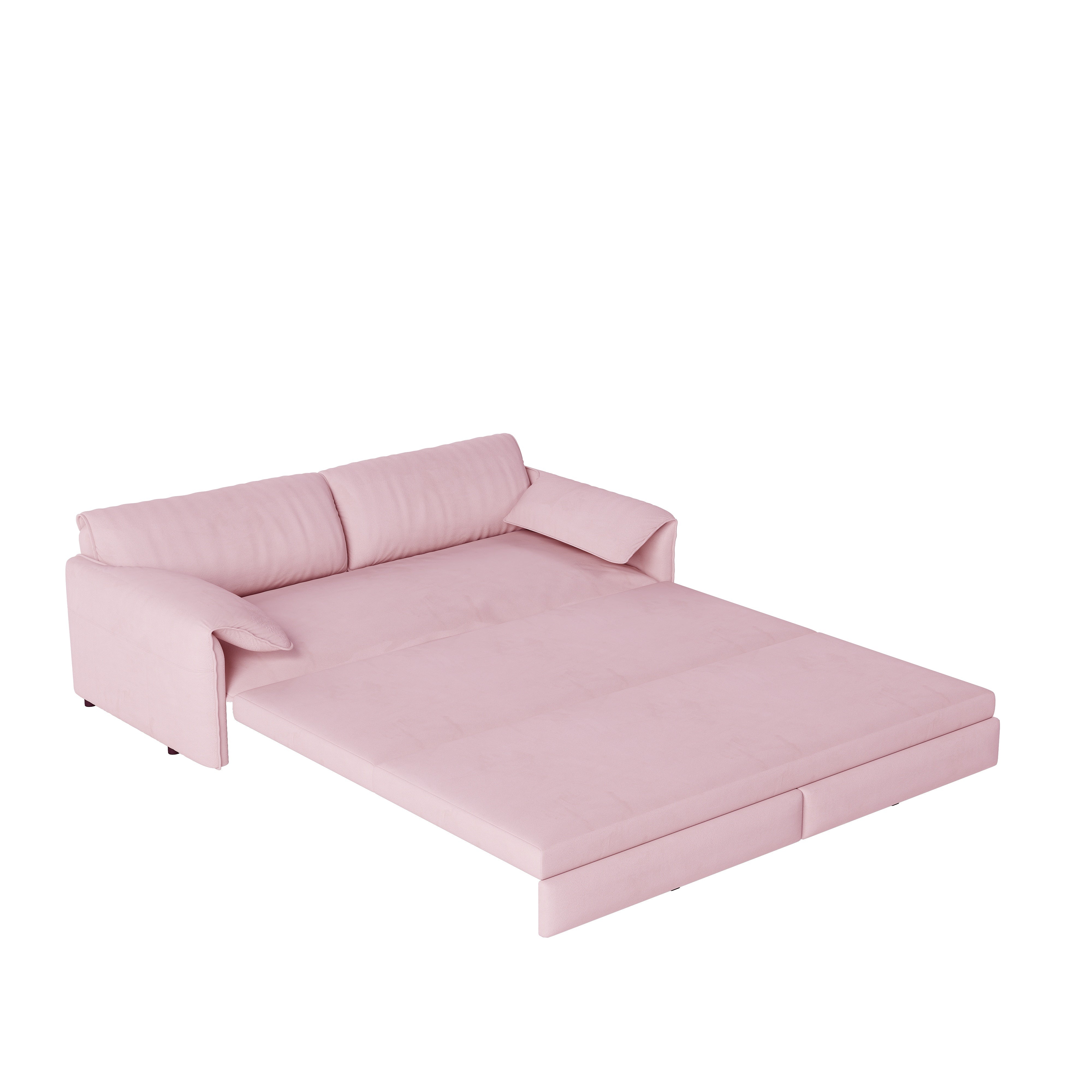Freja 66" Velvet Convertible Sofa Bed with Pull-Out Sleeper and Side Storage