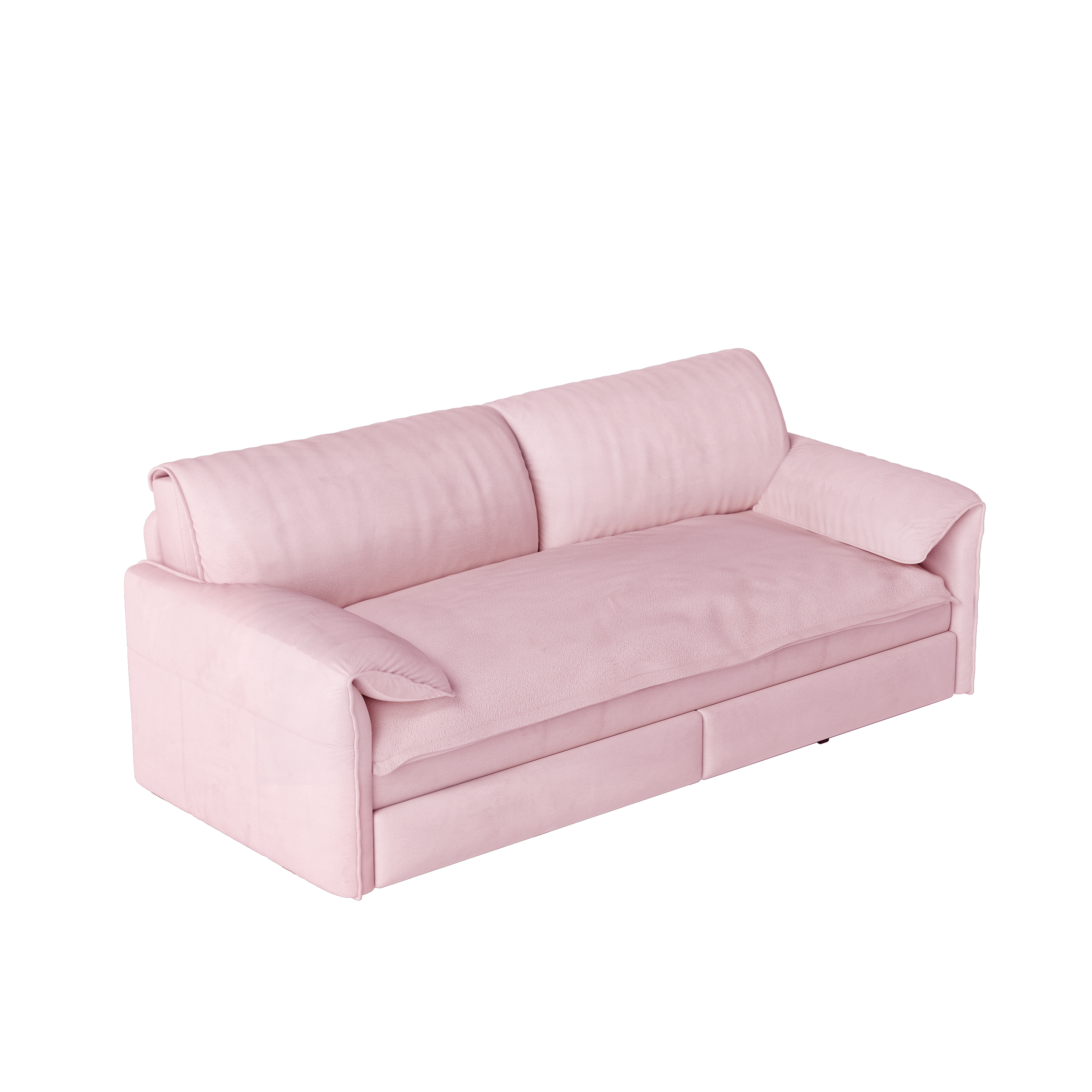 Freja 66" Velvet Convertible Sofa Bed with Pull-Out Sleeper and Side Storage