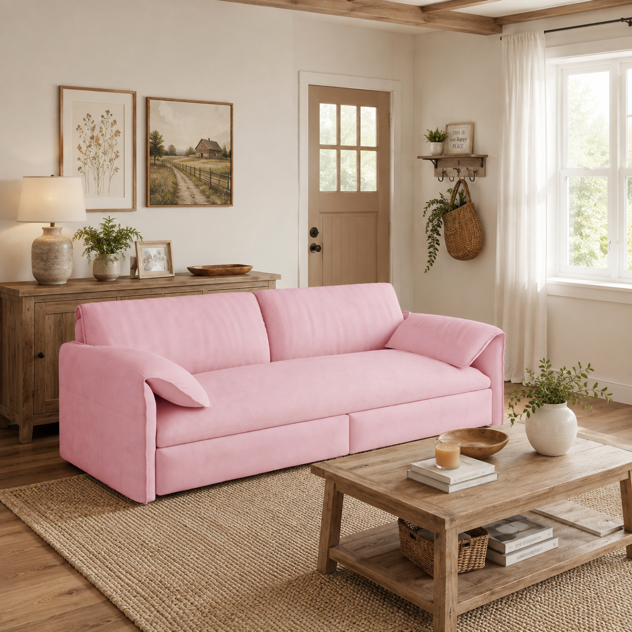 Freja 66" Velvet Convertible Sofa Bed with Pull-Out Sleeper and Side Storage