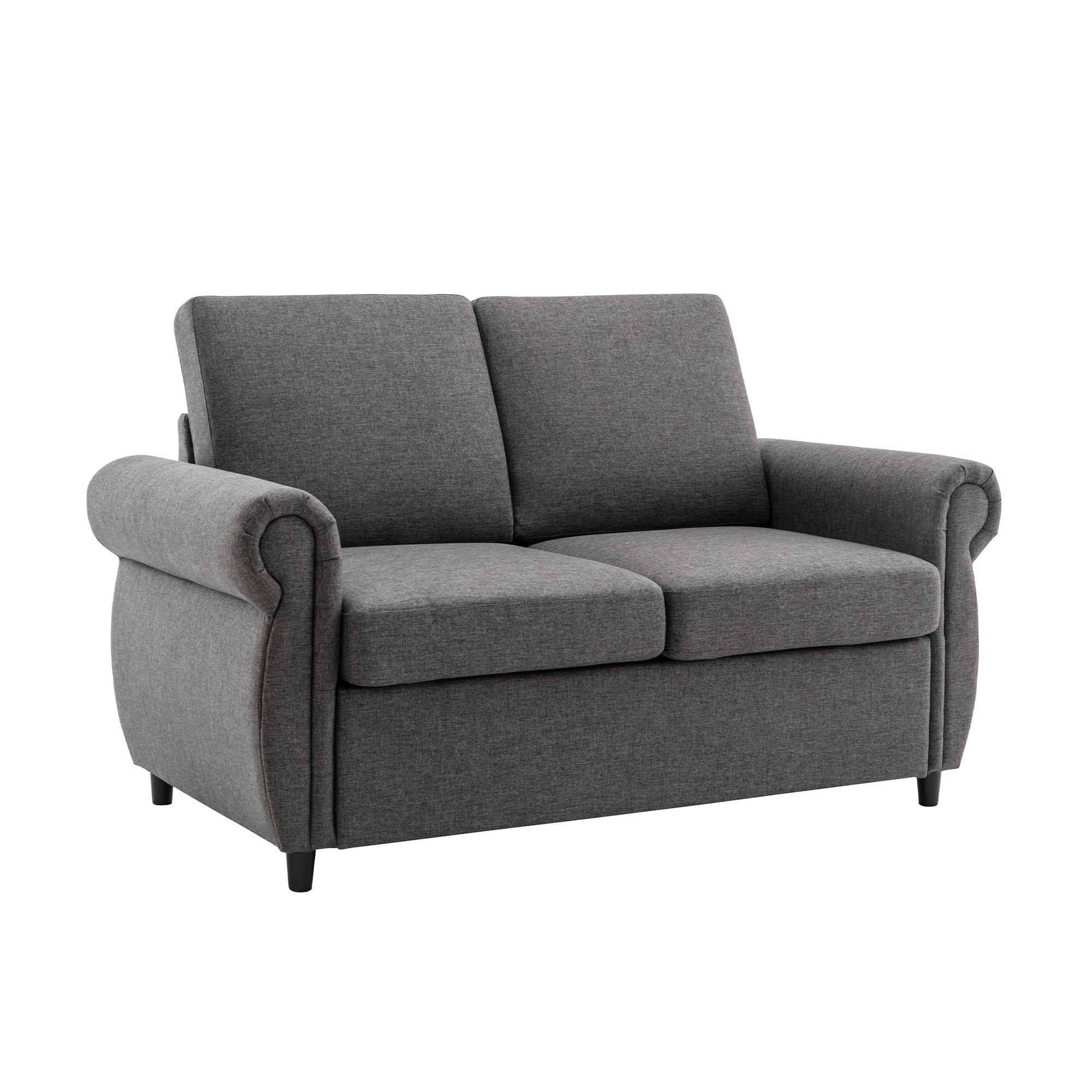 Chula 58" Linen Loveseat Sleeper Sofa with Memory Foam Mattress and USB Ports