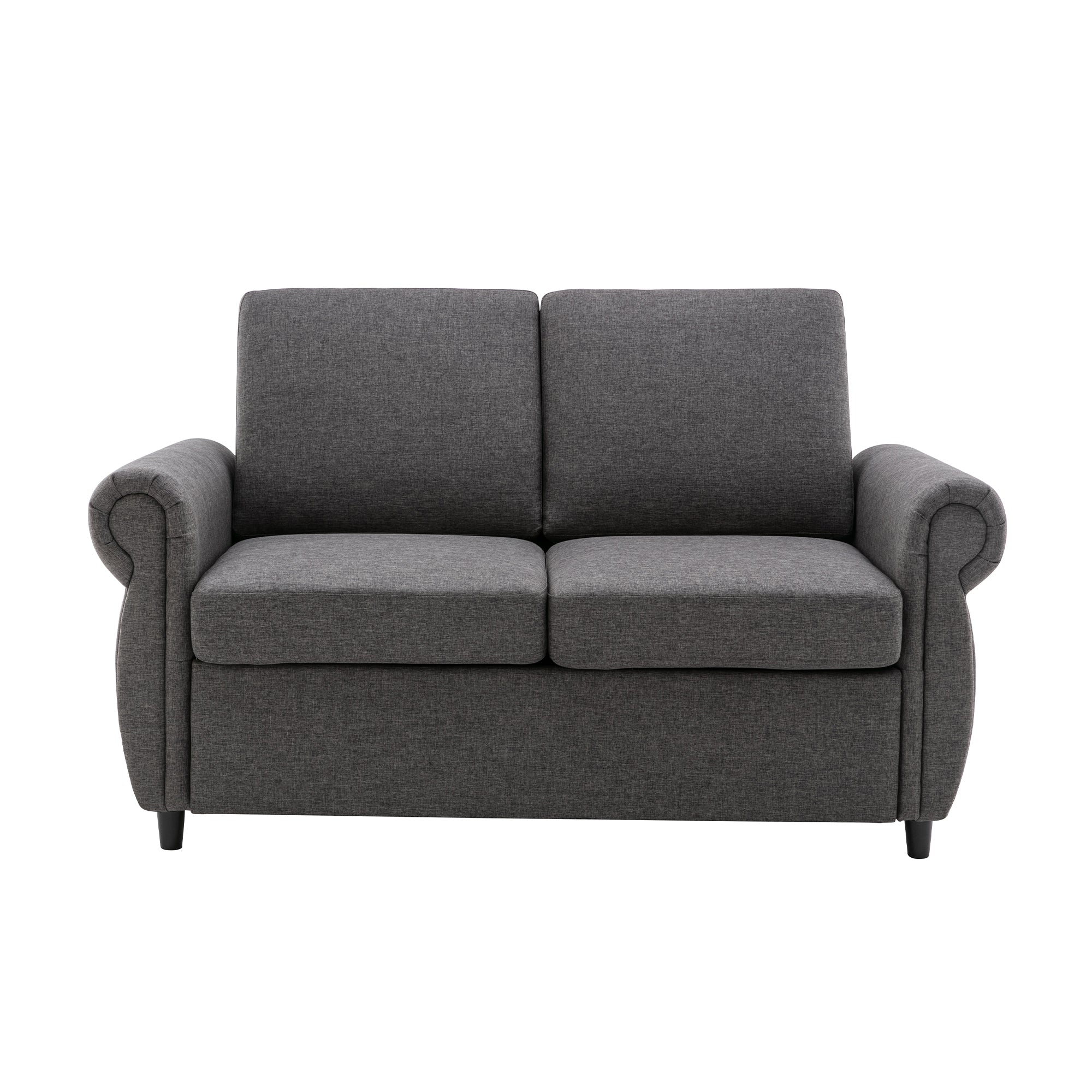 Chula 58" Linen Loveseat Sleeper Sofa with Memory Foam Mattress and USB Ports