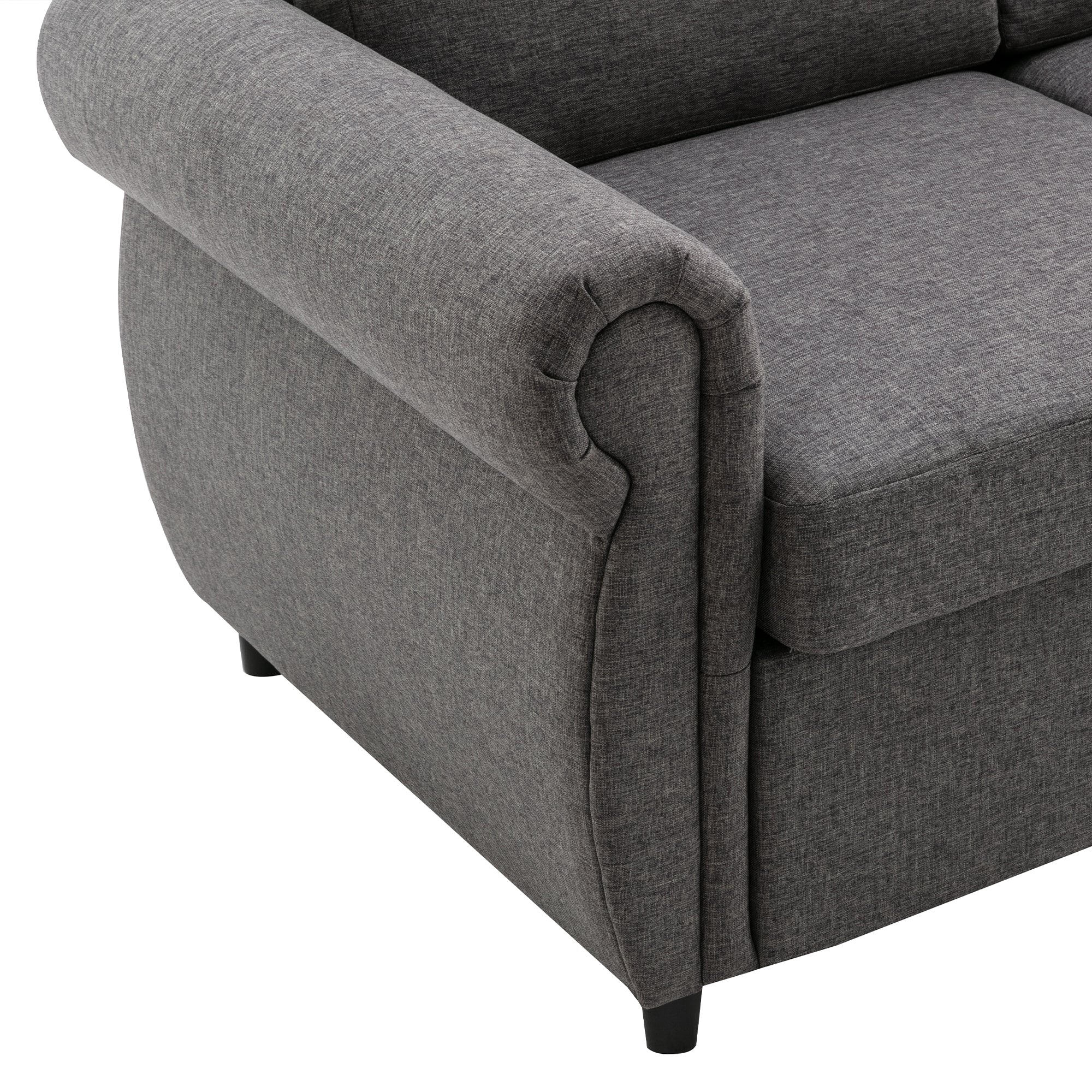 Chula 58" Linen Loveseat Sleeper Sofa with Memory Foam Mattress and USB Ports