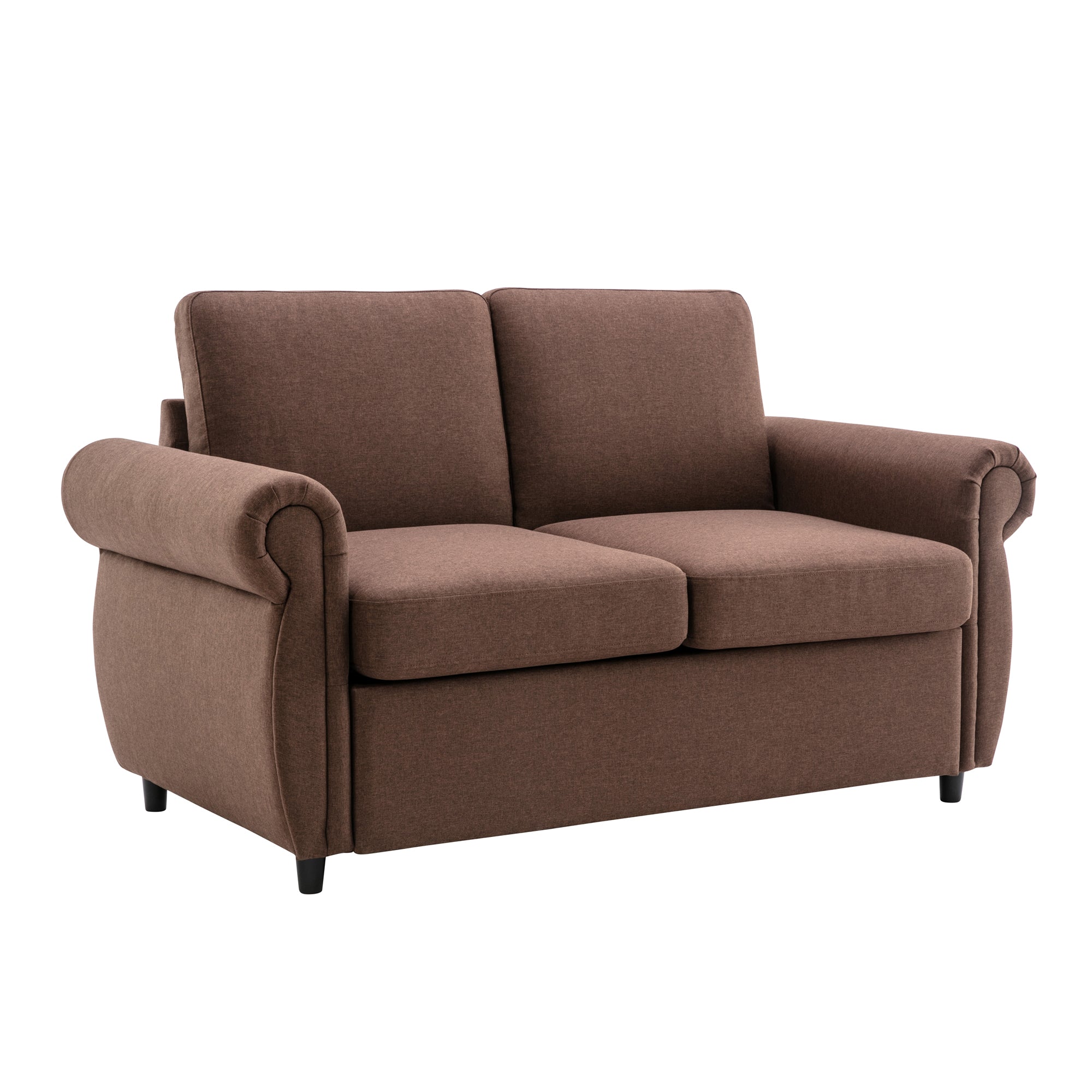 Chula 58" Linen Loveseat Sleeper Sofa with Memory Foam Mattress and USB Ports