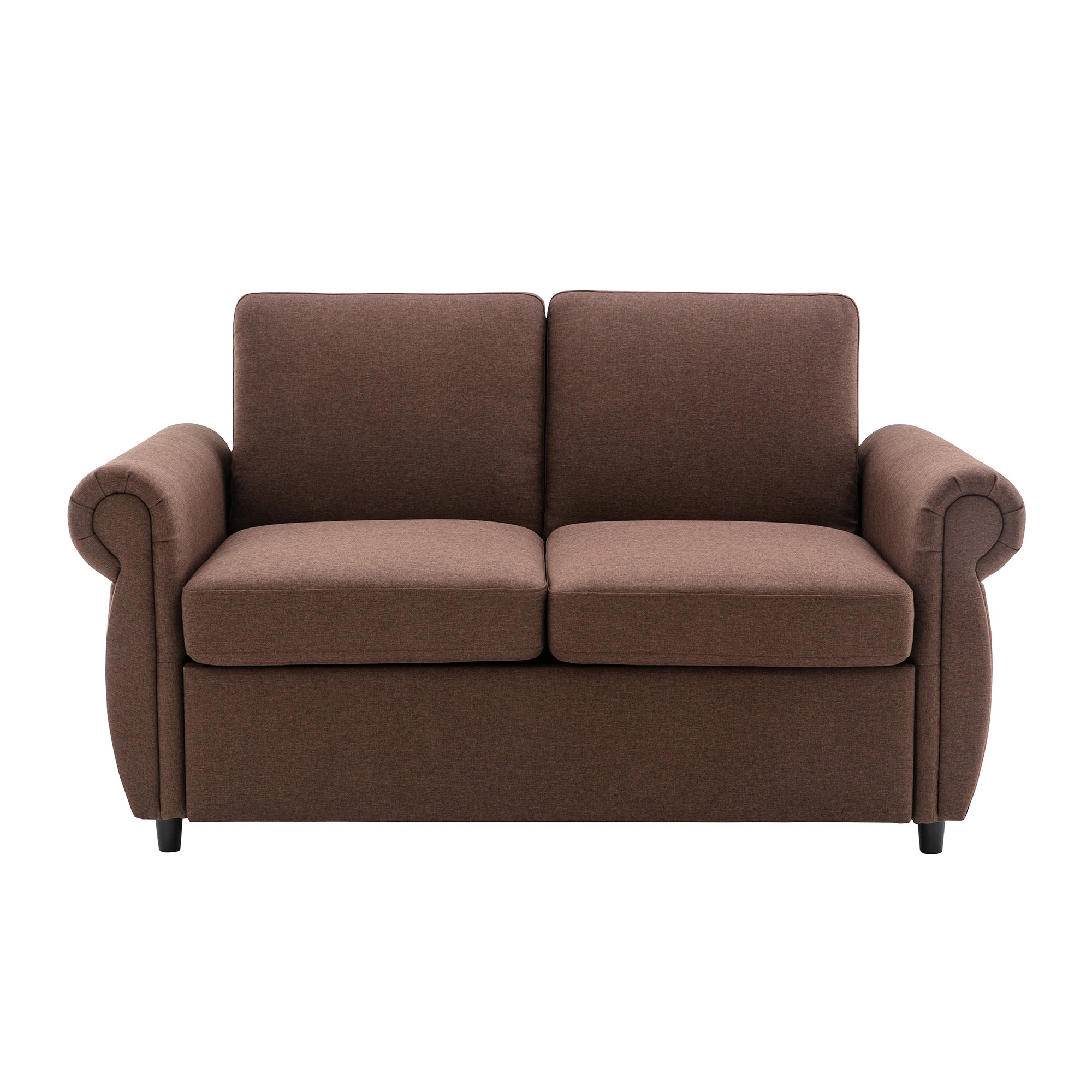 Chula 58" Linen Loveseat Sleeper Sofa with Memory Foam Mattress and USB Ports