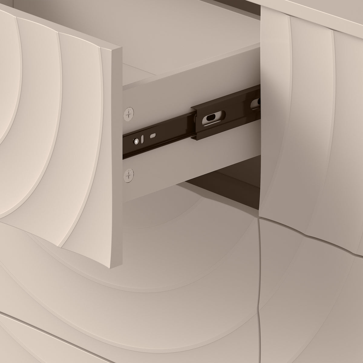 Grenoble 46.5" Wide 6-Drawer Dresser with Handleless Ripple Fronts