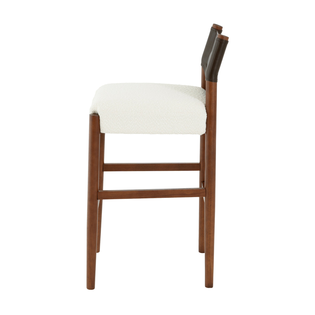 Riesling 28.5" Solid Wood PU Leather Upholstered Bar Stools Set of 2