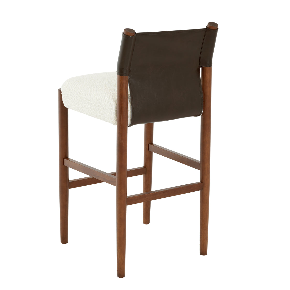 Riesling 28.5" Solid Wood PU Leather Upholstered Bar Stools Set of 2