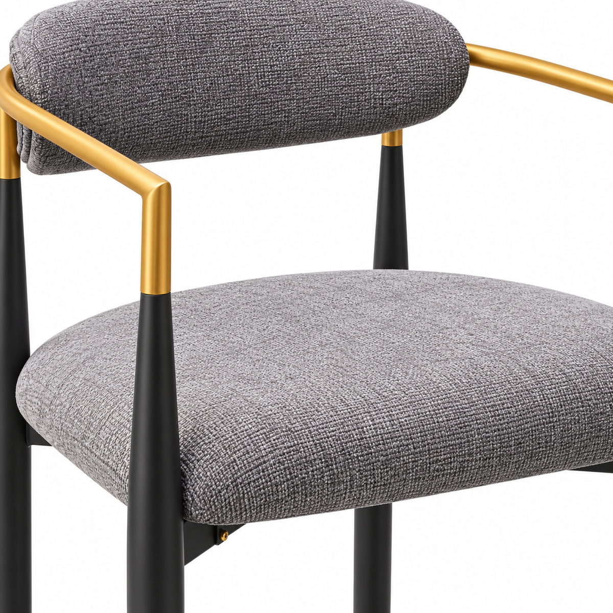 Bandol 30" Linen-Look Bar Height Stools with Arms and Leveling Feet Set of 2