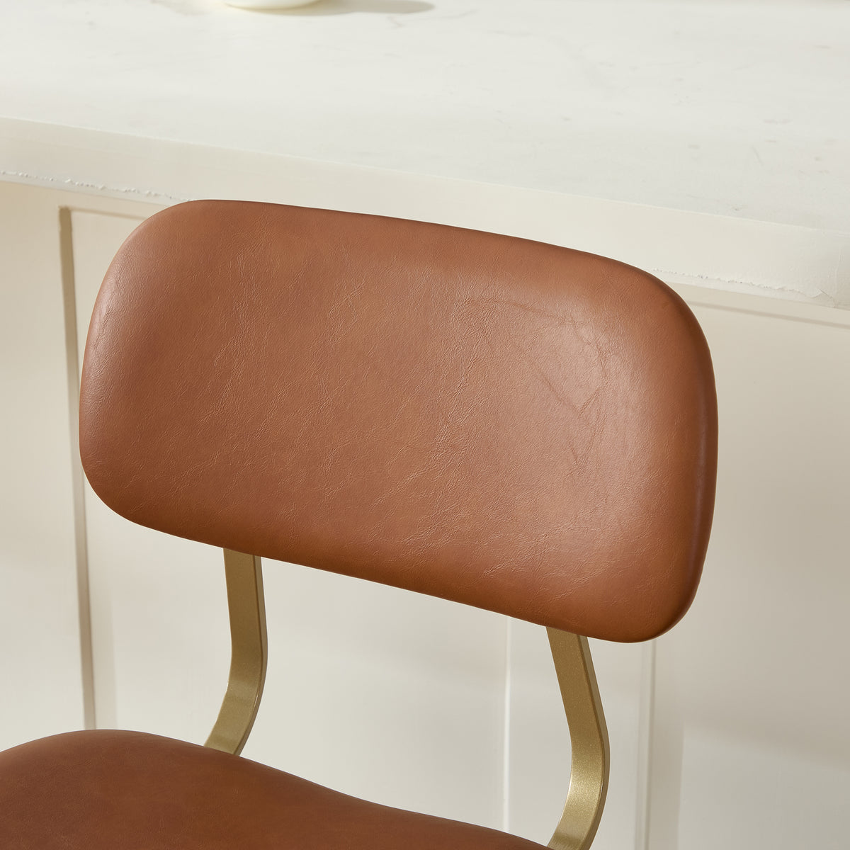 Fronsac 26" Upholstered Solid Wood Counter Height Stools with Gold-Tone Footrest Set of 2
