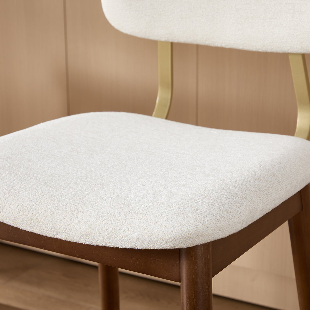 Fronsac 26" Upholstered Solid Wood Counter Height Stools with Gold-Tone Footrest Set of 2