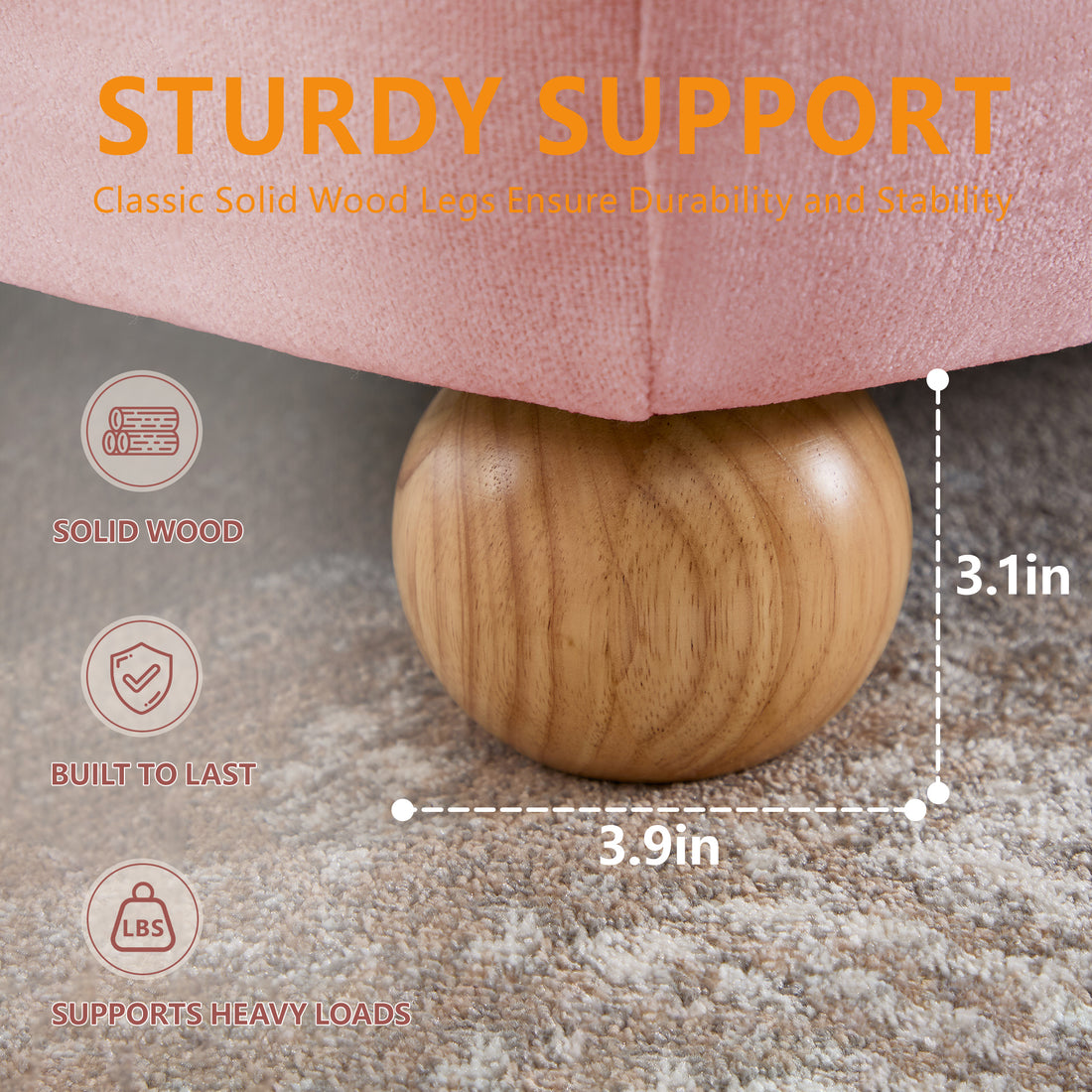 Solid Wood Ball Legs