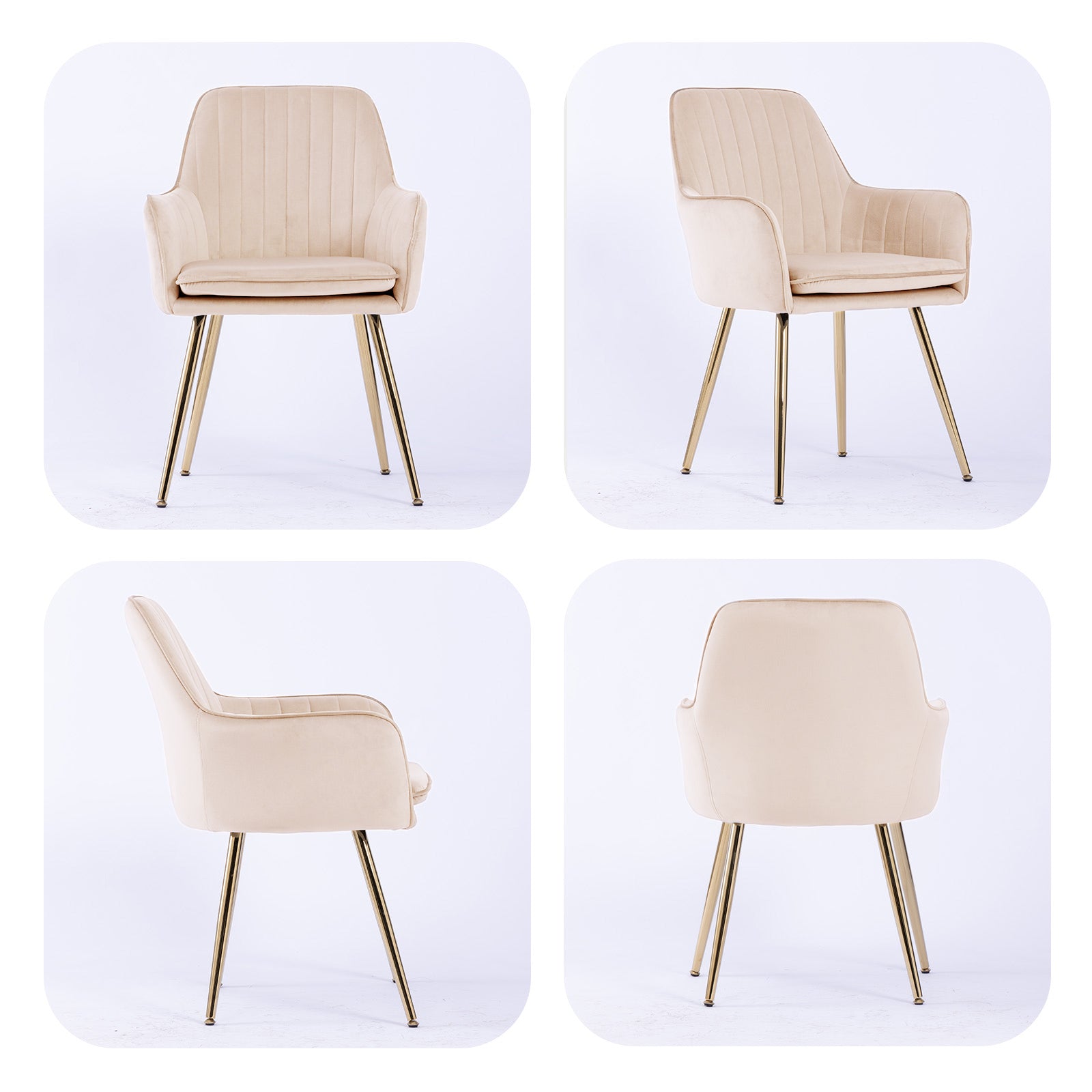 Geneva Velvet Upholstered Dining Chair Set of 2
