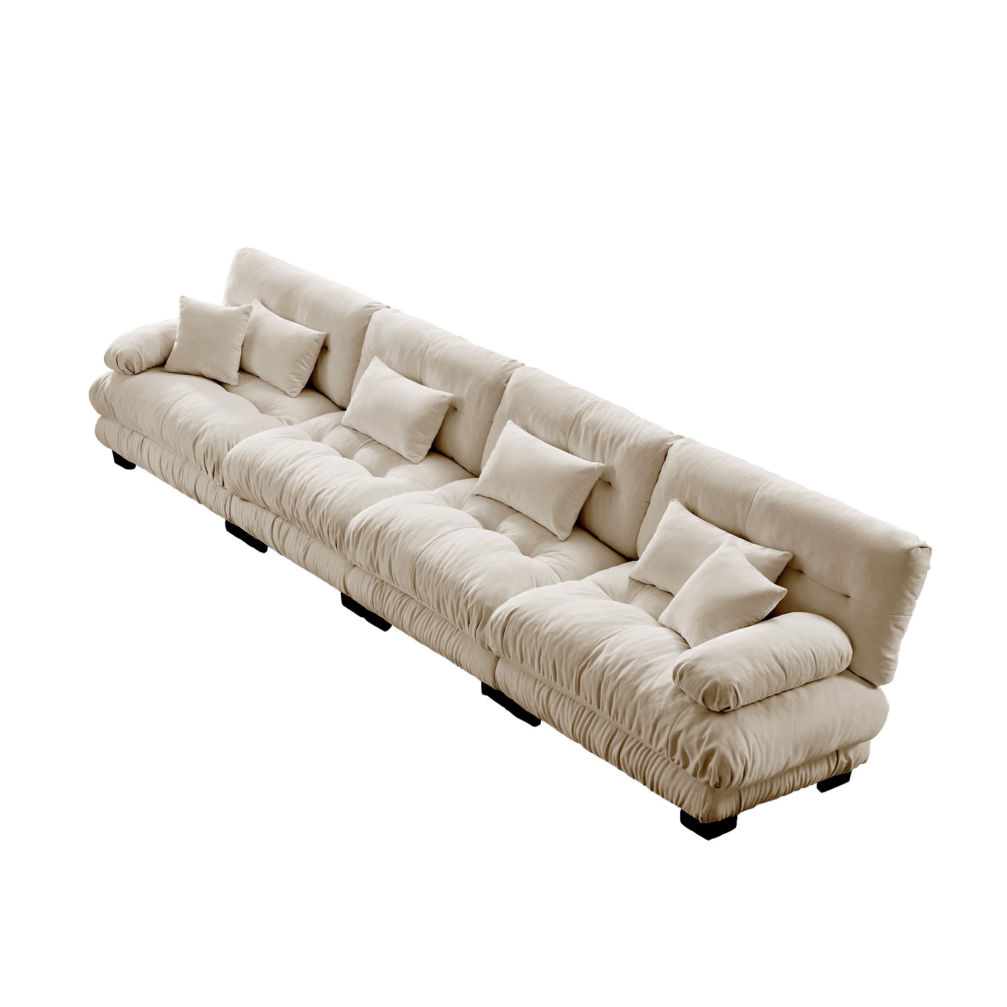 Monterey 173" Extra Large Modular Chenille Cloud Sectional Sofa with Bolstered Armrests