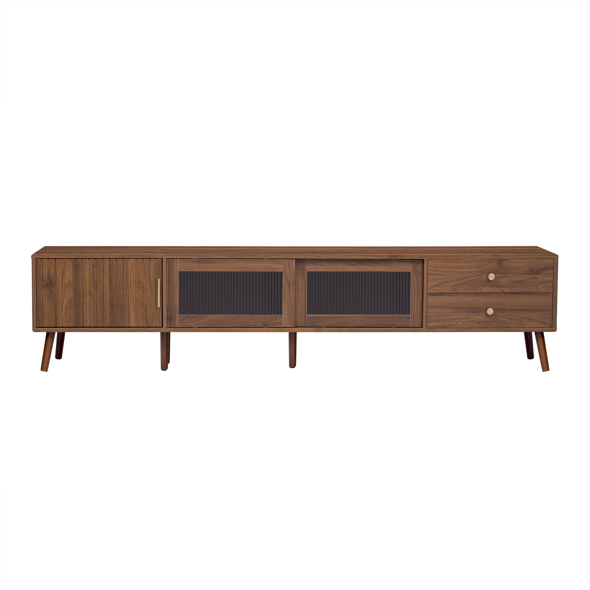 Kyoto 76" Mid-Century Modern TV Stand with Storage Cabine