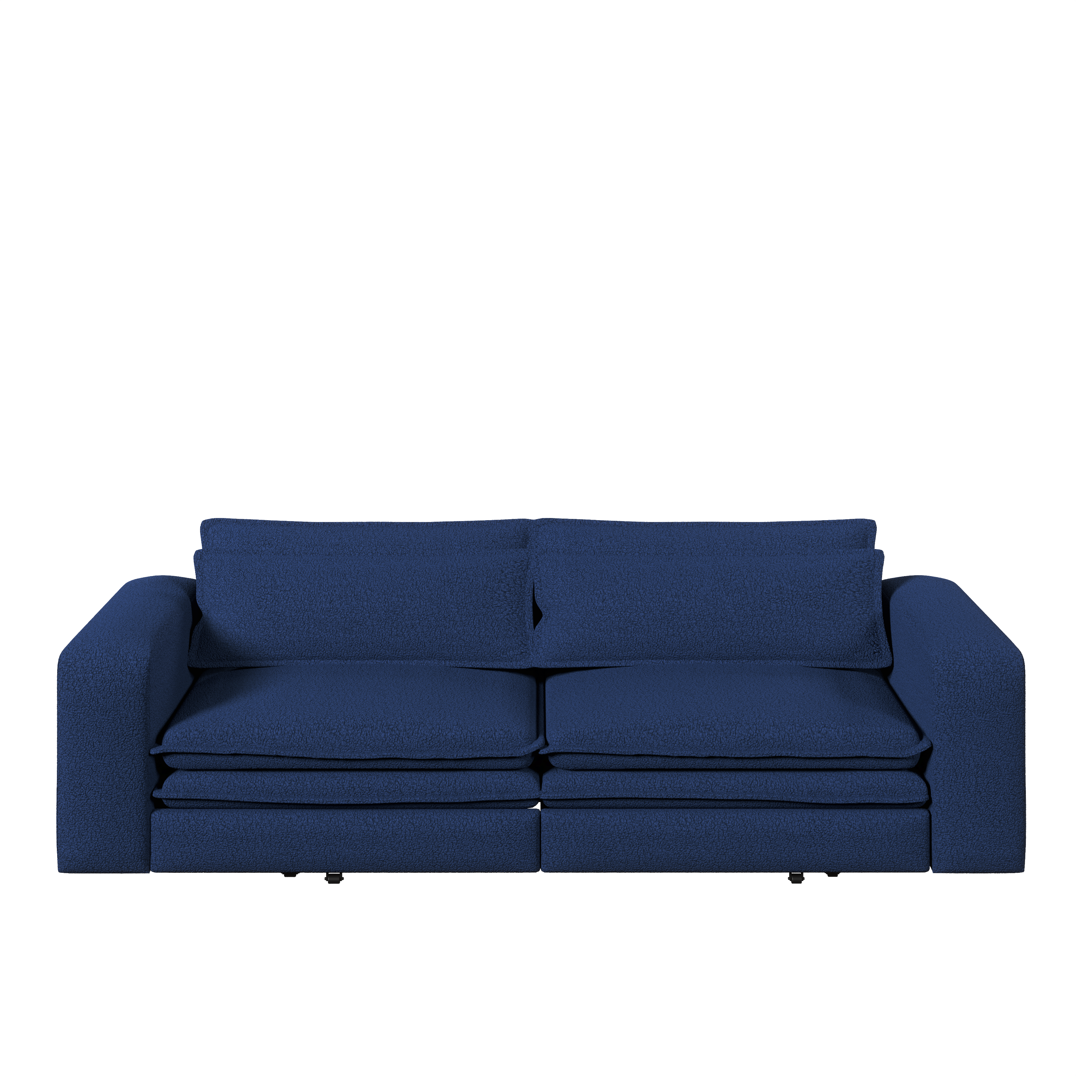 Cary 93" King Size Teddy Convertible Pull-Out Sleeper Sofa Bed with Chaise Lounge and Lumbar Pillows