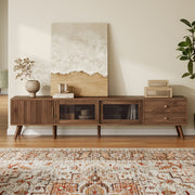 Kyoto 76" Mid-Century Modern TV Stand with Storage Cabine