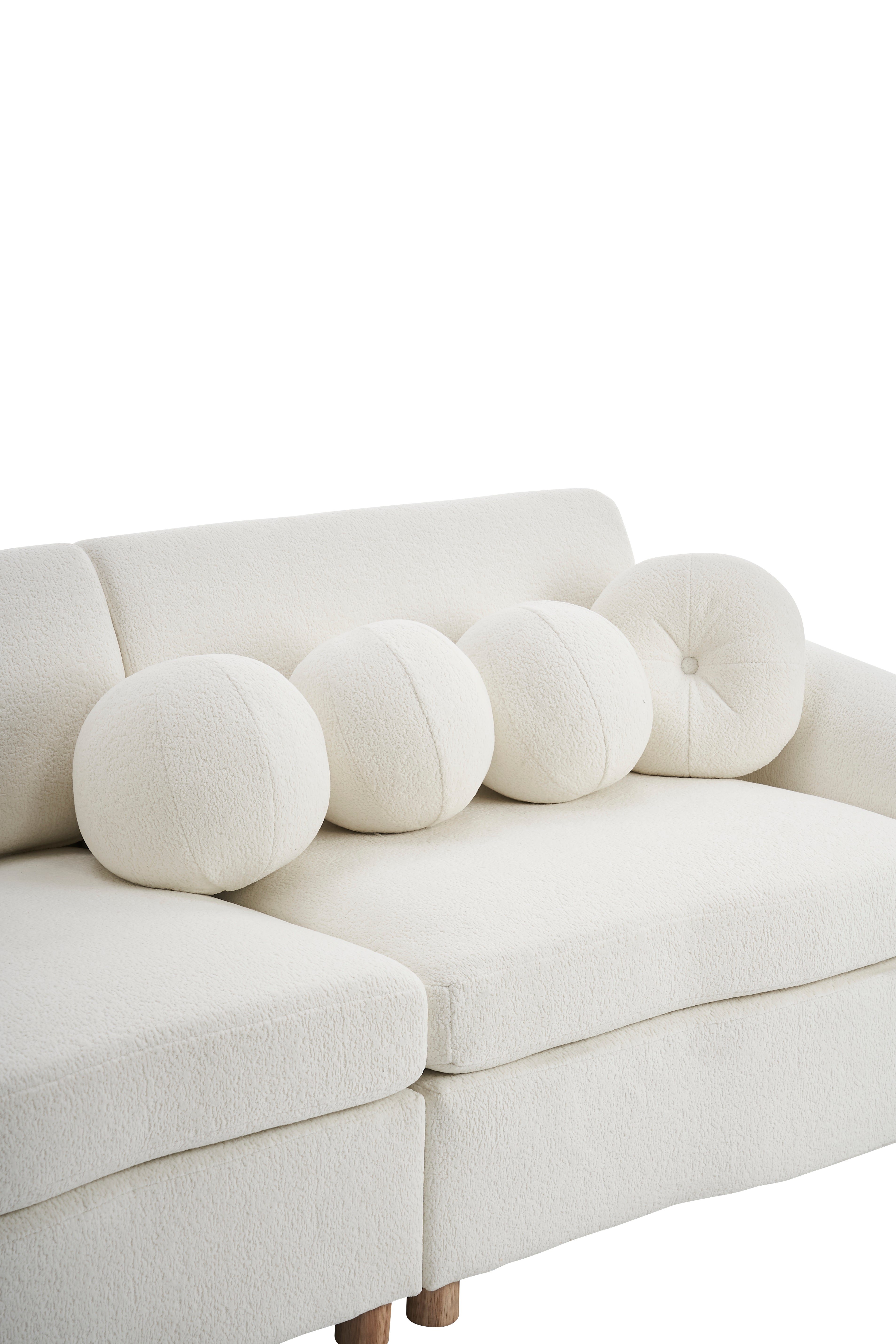 Raleigh 84inch Chenille Upholstered Sofa Couch with 4 Pillows