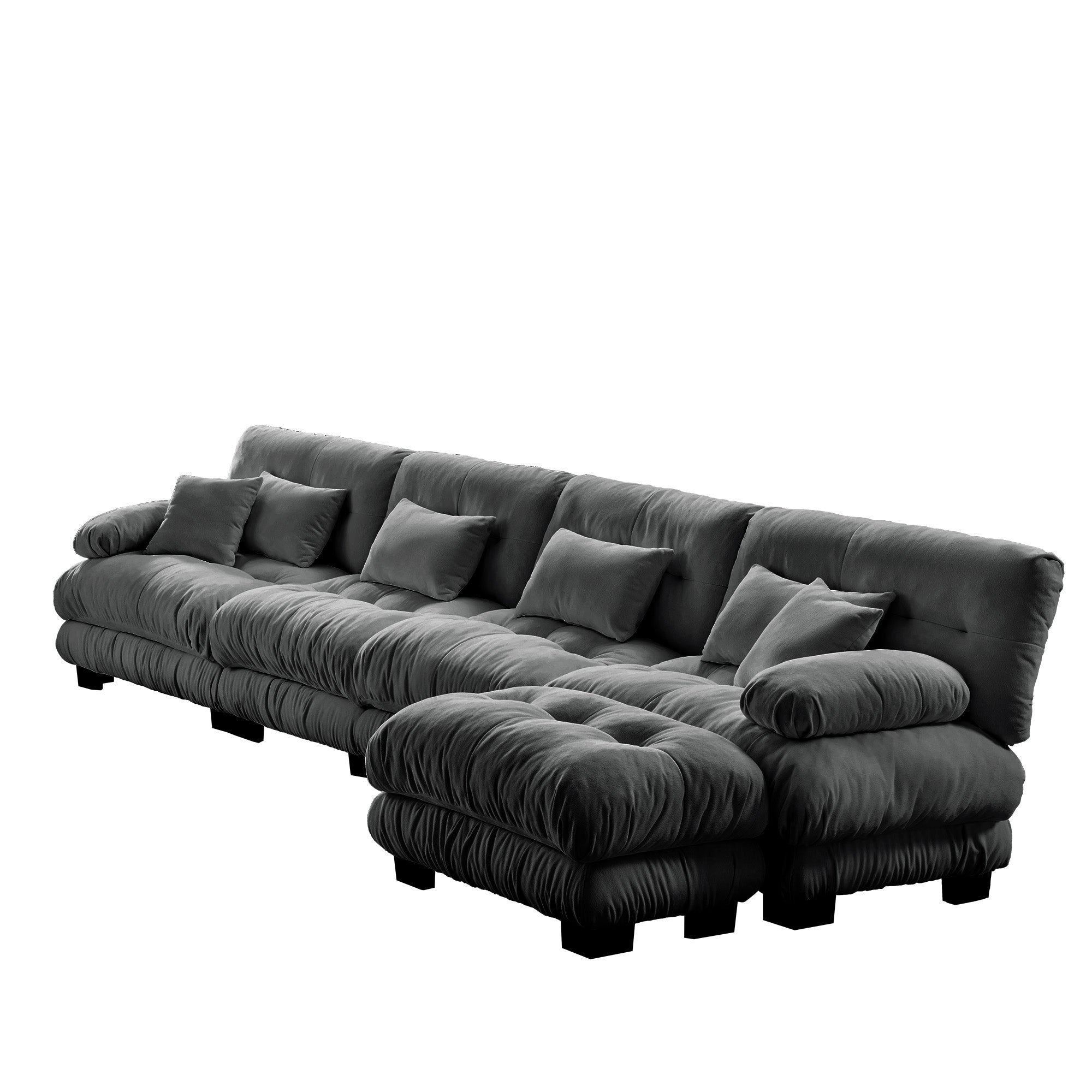 Monterey 173" Oversized Modular Chenille L-Shaped Cloud Sectional Sofa with Ottoman