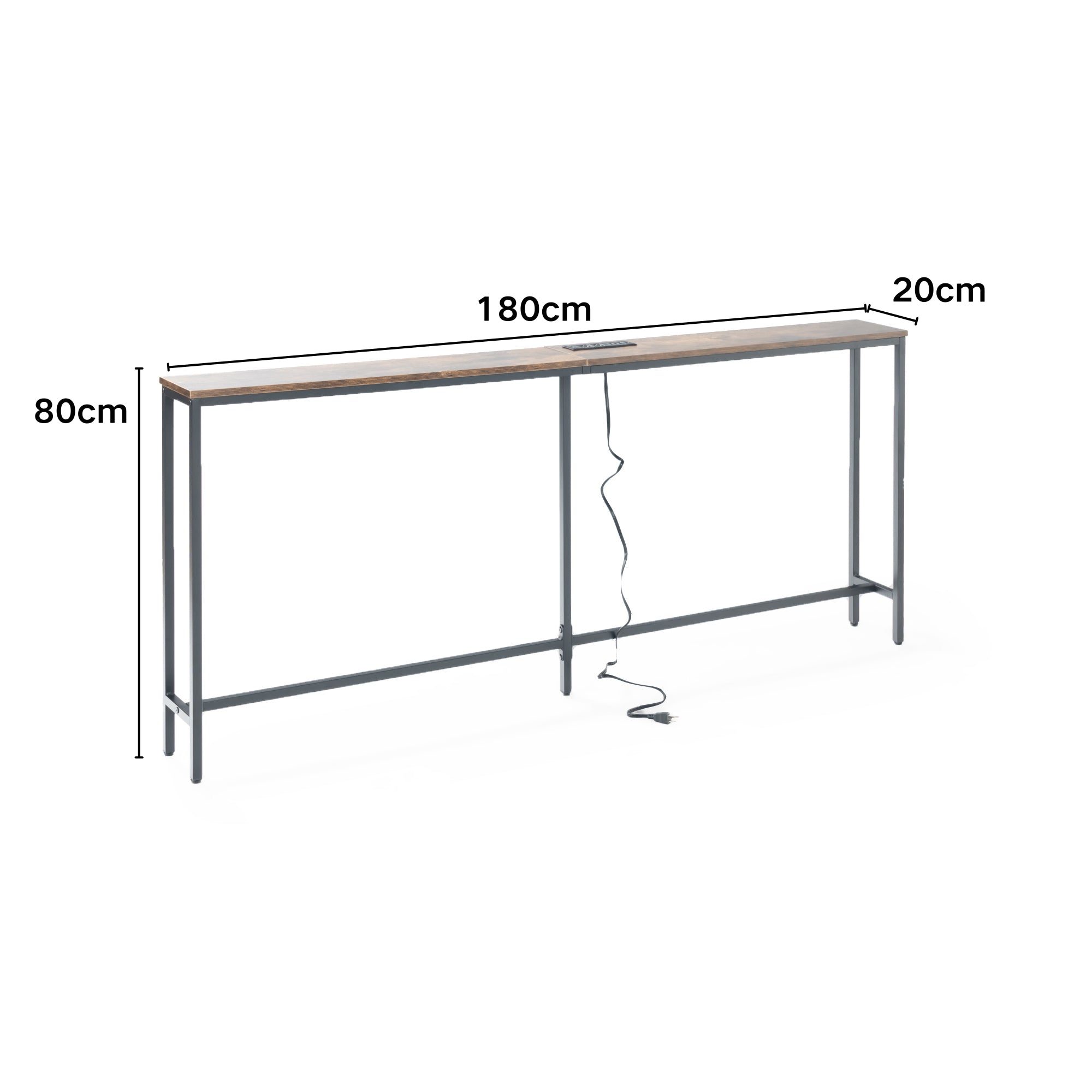 Jamile Narrow Console Table with Charging Station