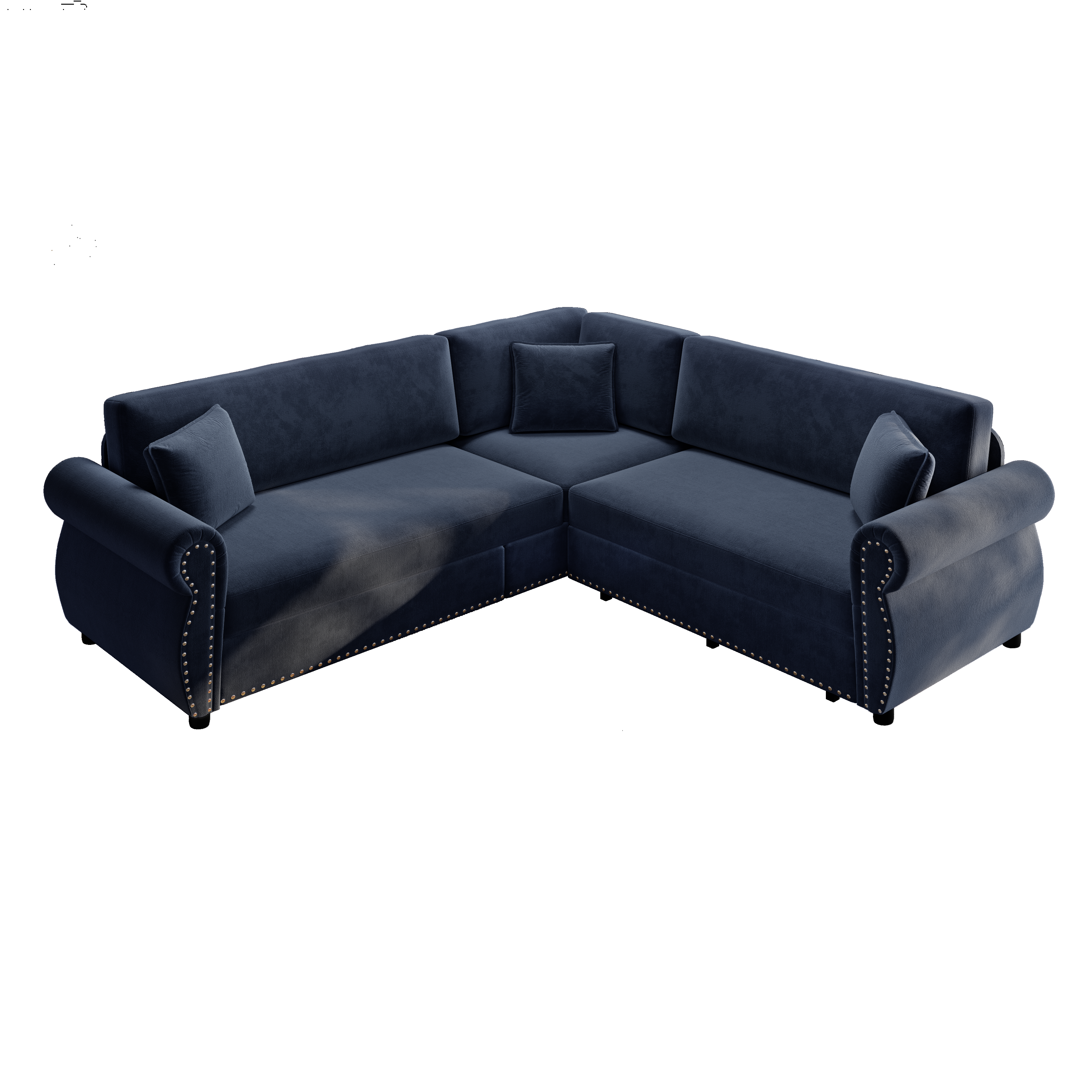 Buffalo 88" Chenille L-Shaped Sectional Sleeper Sofa