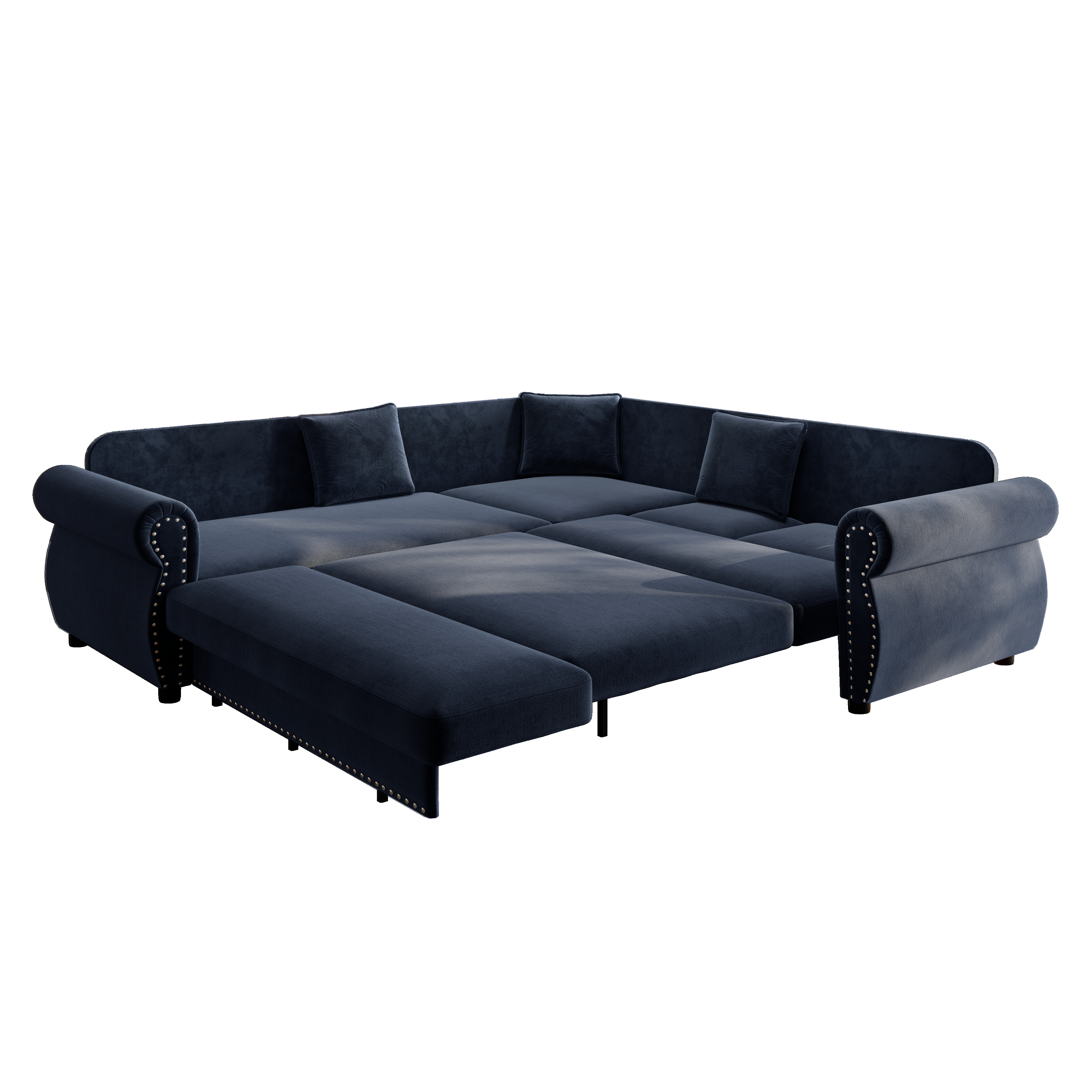 Buffalo 88" Chenille L-Shaped Sectional Sleeper Sofa