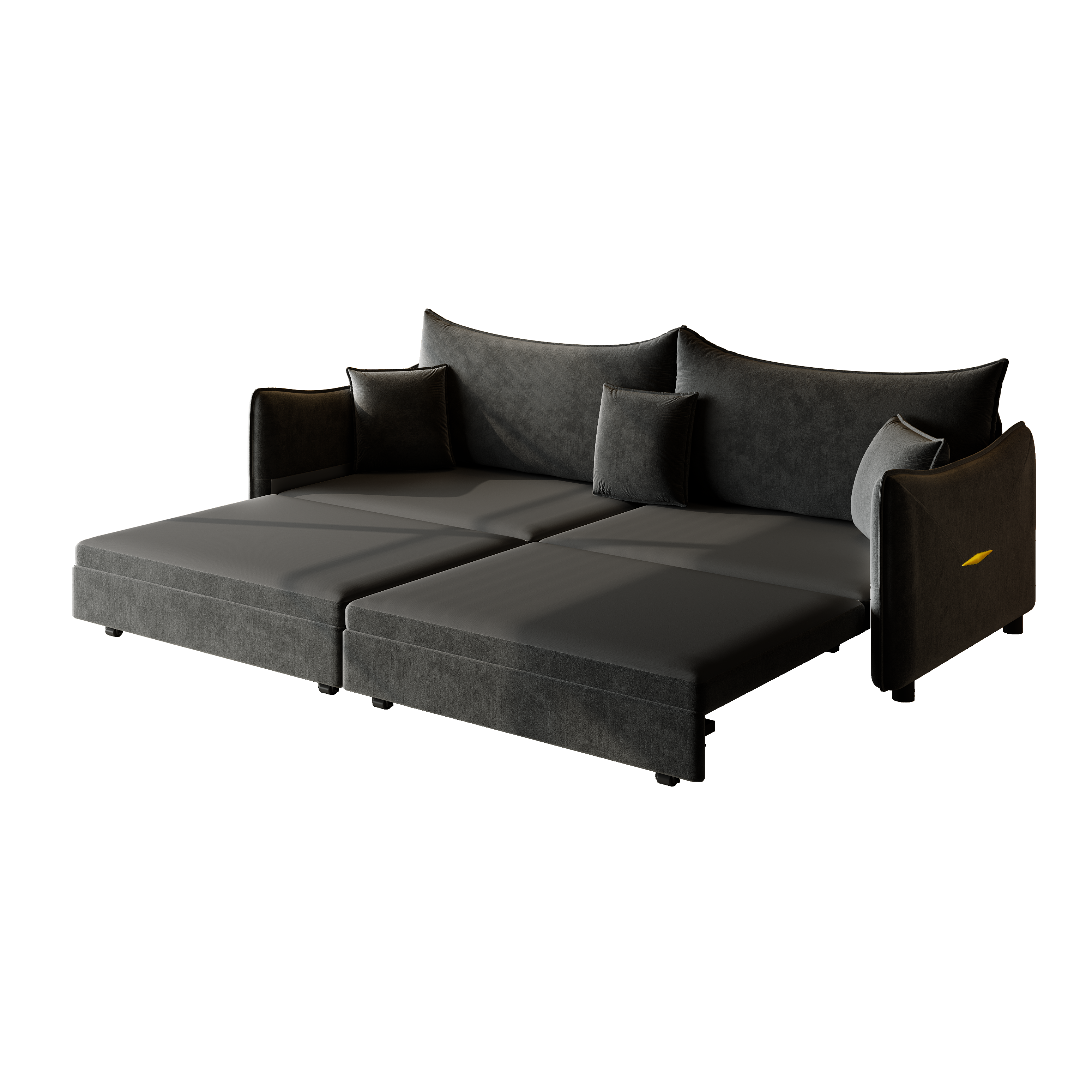 Hesperia 82" Modular Velvet 3-in-1 Convertible Sofa Bed with Pillows