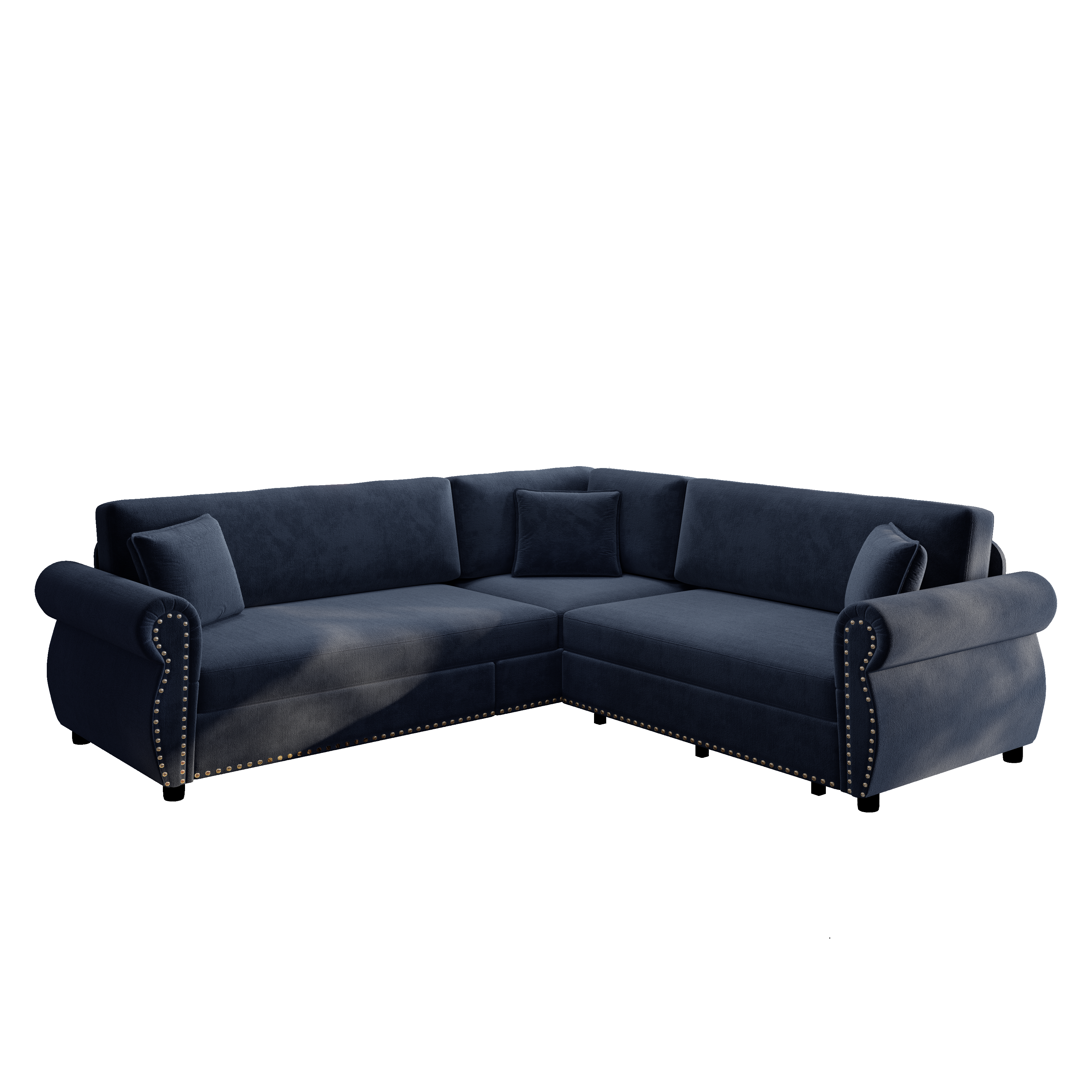 Buffalo 88" Chenille L-Shaped Sectional Sleeper Sofa