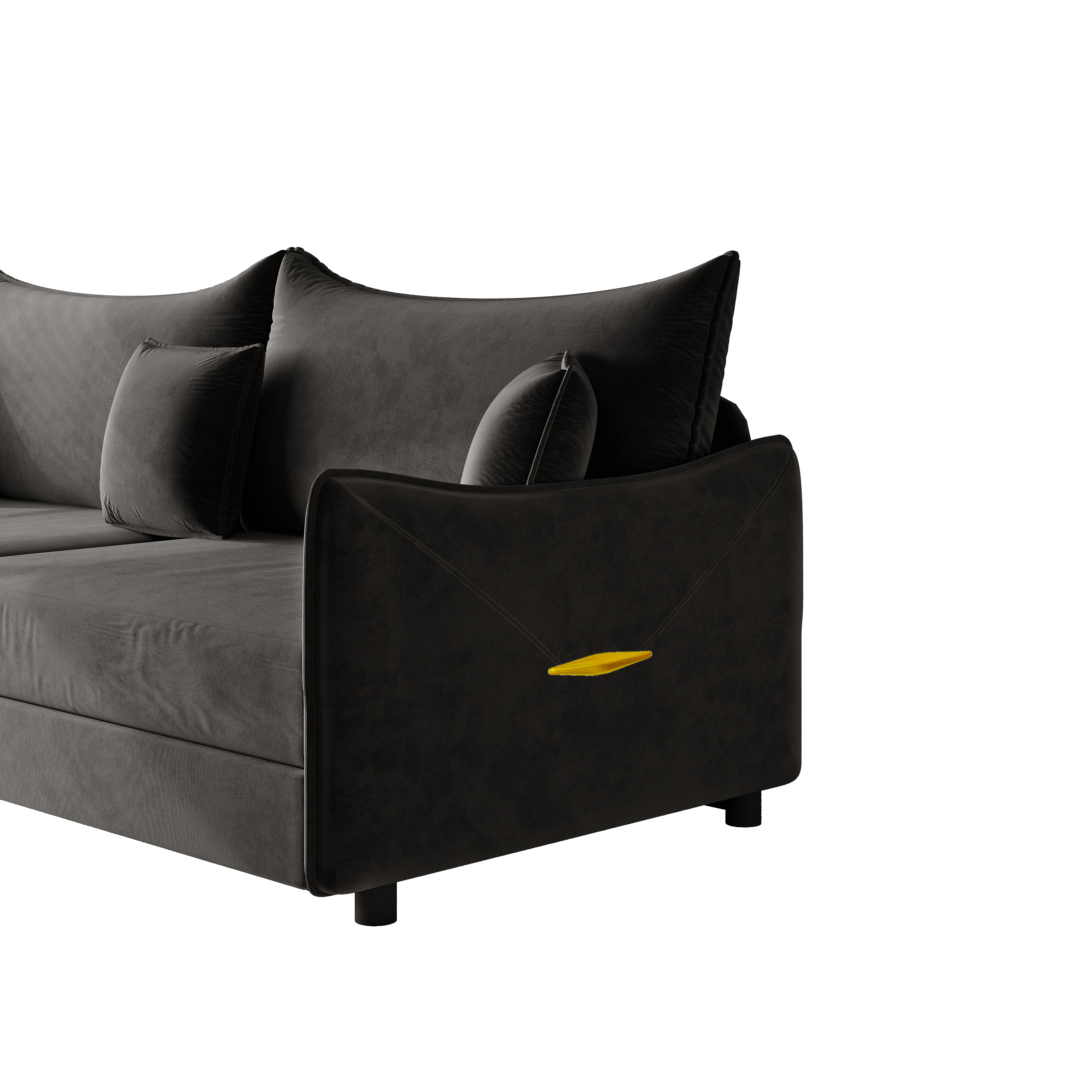 Hesperia 82" Modular Velvet 3-in-1 Convertible Sofa Bed with Pillows