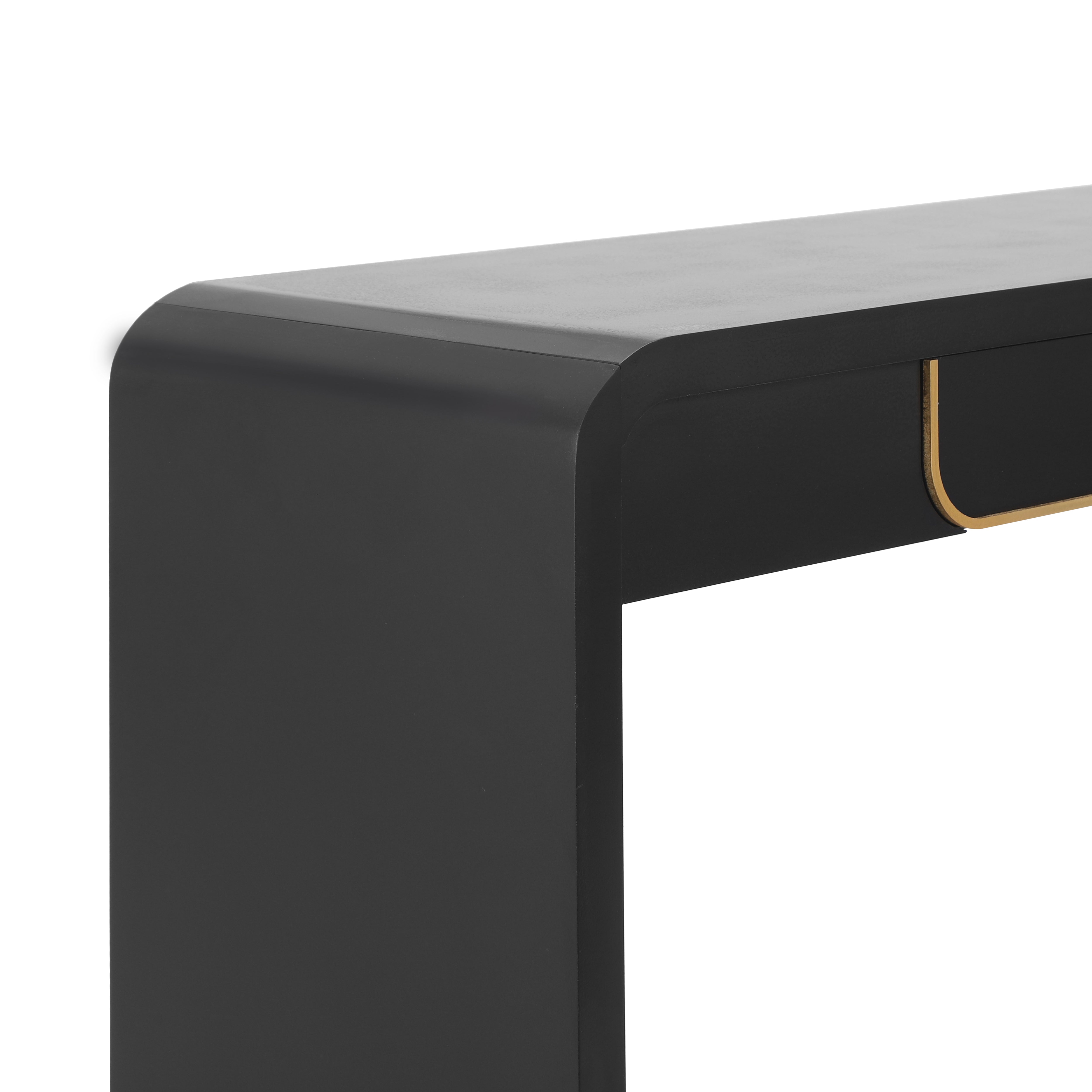 Noirvale Modern Wooden Console Table with Storage Drawer, Black