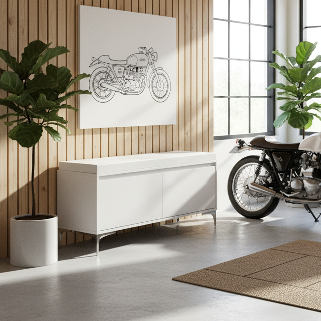 Wall-Mounted Entryway Shelf with Hooks and Storage Bench Set, Modern White Shoe Cabinet with Cushion and Closed Storage for Hallway, Bedroom, or Mudroom