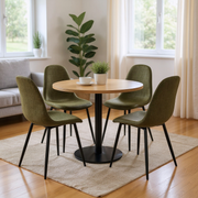 Charlton Tweed Fabric Scandinavian Dining Chair Set of 4