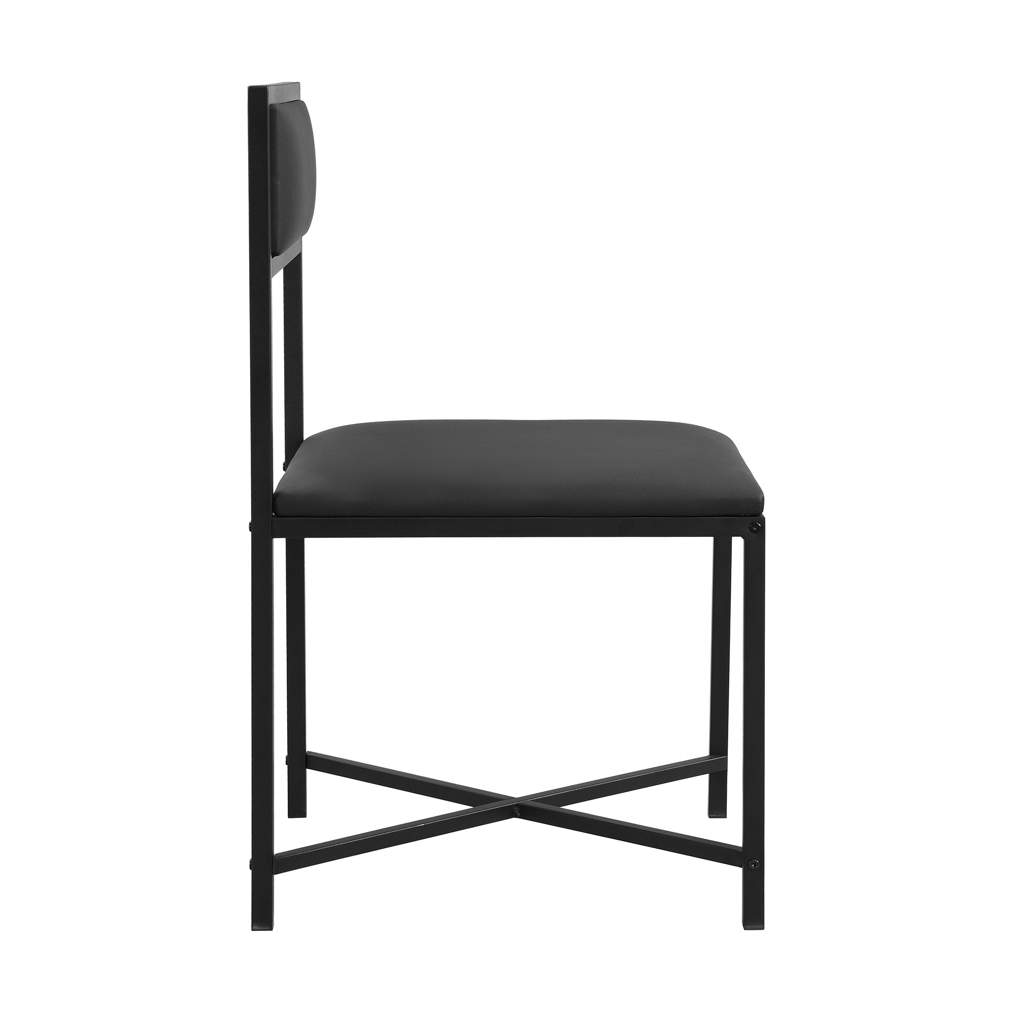 Lento 63" Modern Black 5 Piece Extendable Dining Table Set with Storage and Chairs