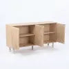Eidos 59" Sideboard Storage Cabinet with Rattan Doors