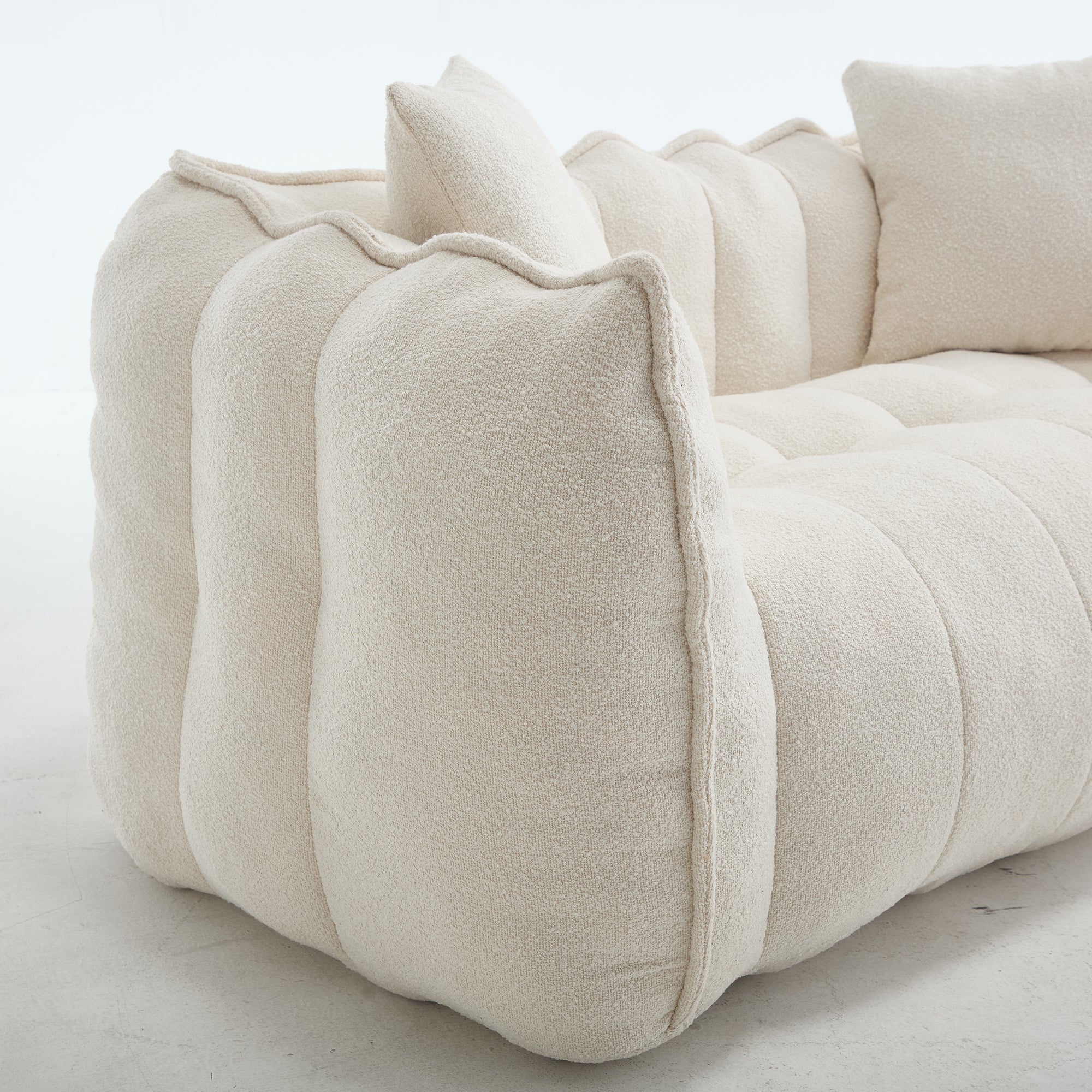 Pinecrest Modern Chenille Bean Bag Loveseat Sofa