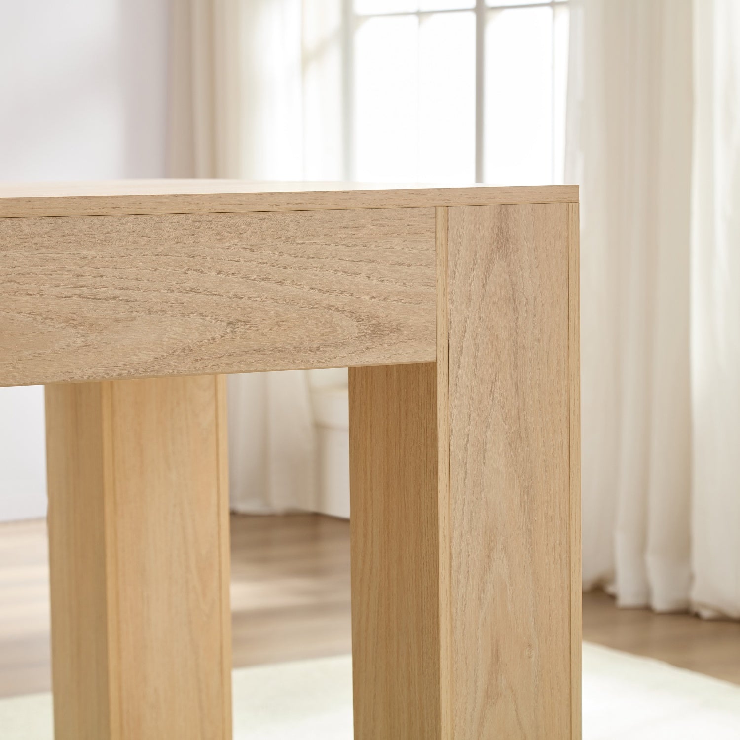 Homy Casa Rowan 63" Farmhouse Solid Wood Rectangular Dining Table