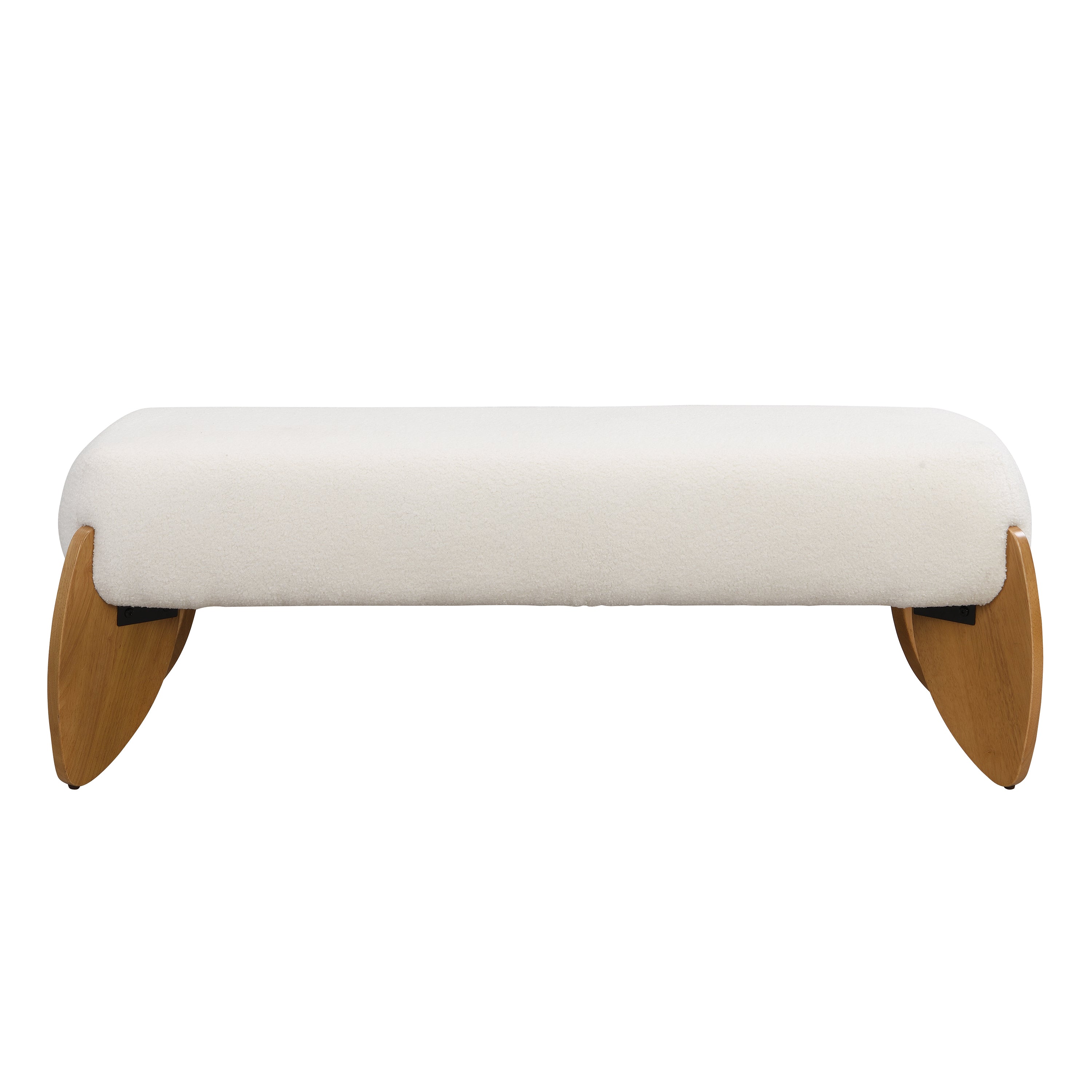 Taos Bouclé Upholstered Long Ottoman Bench