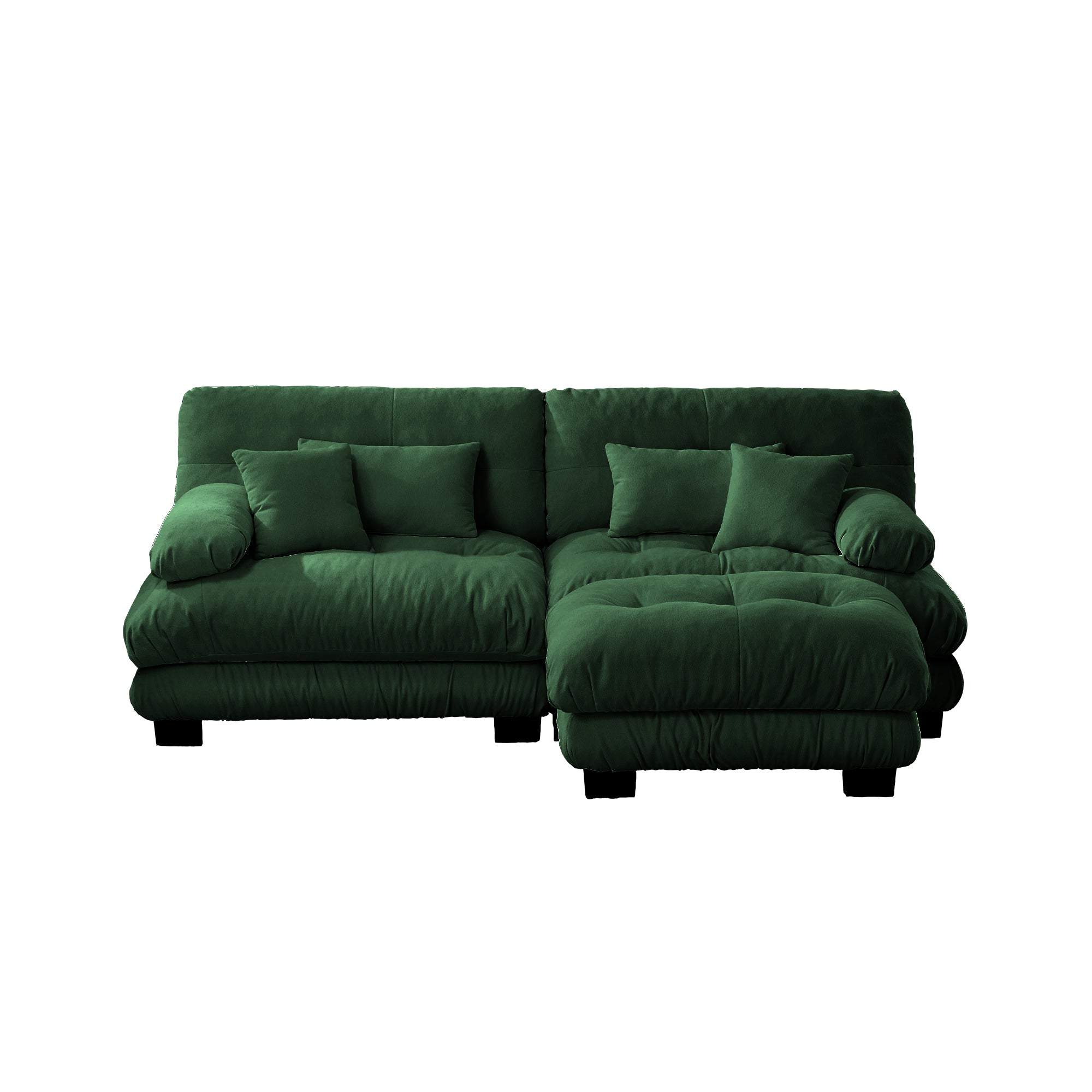 Monterey 94" 3 Piece L Shaped Modular Sofa Set, Velvet Deep Seat 5-Seater Sofa with Ottoman
