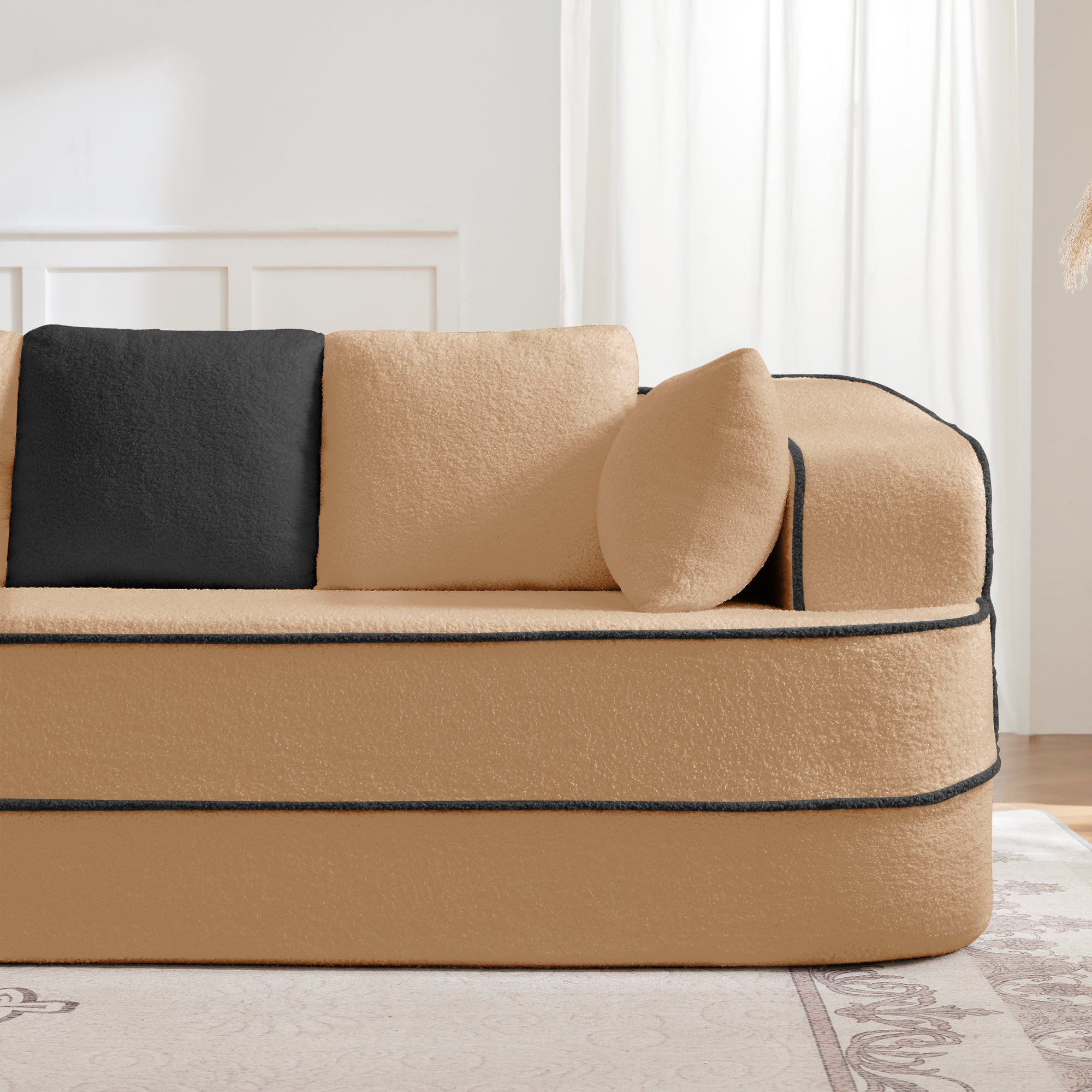 Gilbert 106" Teddy Fabric Modular Sectional Sofa with Left L-Shaped Chaise