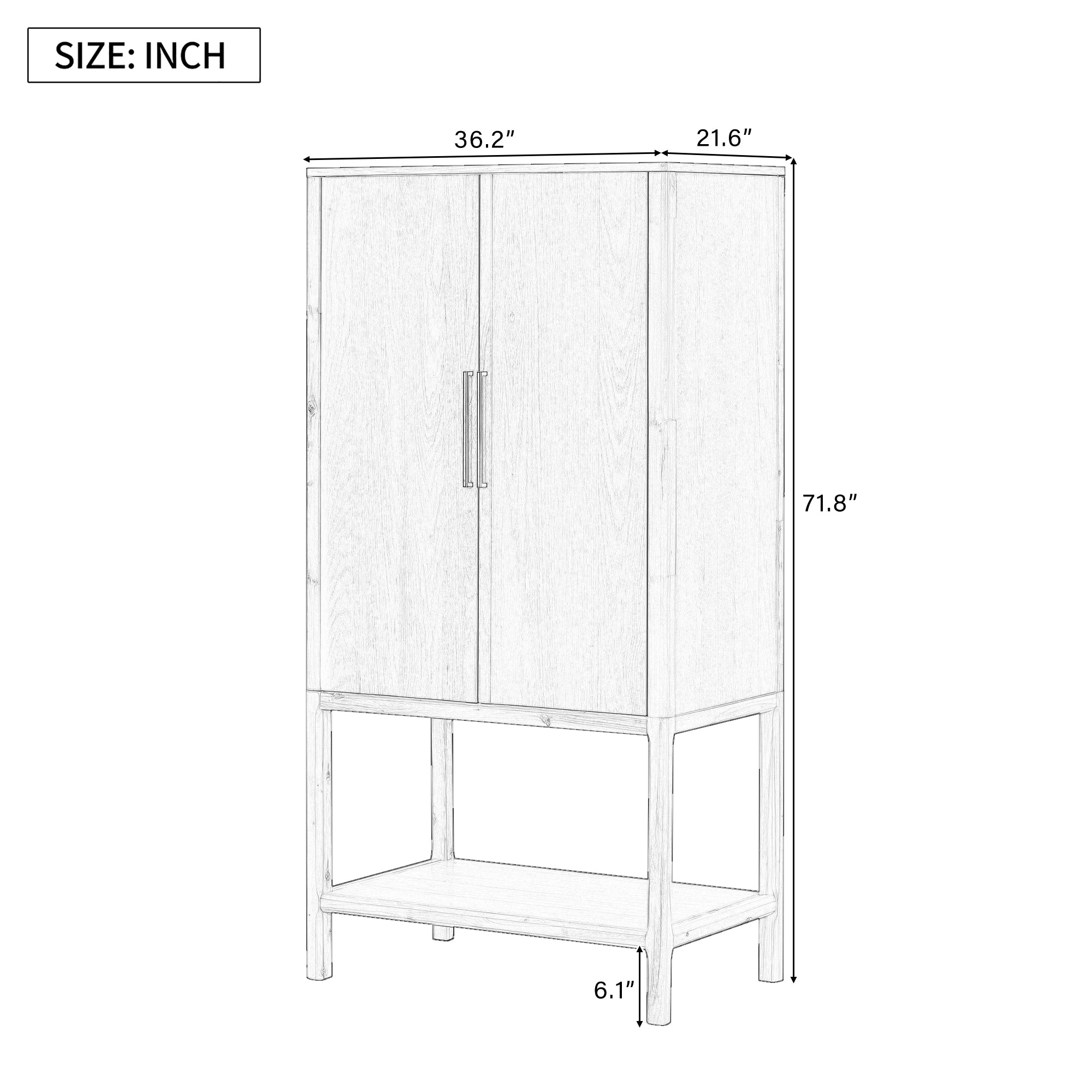 Storage Cabinet Multi-Shelf Tall Cupboard