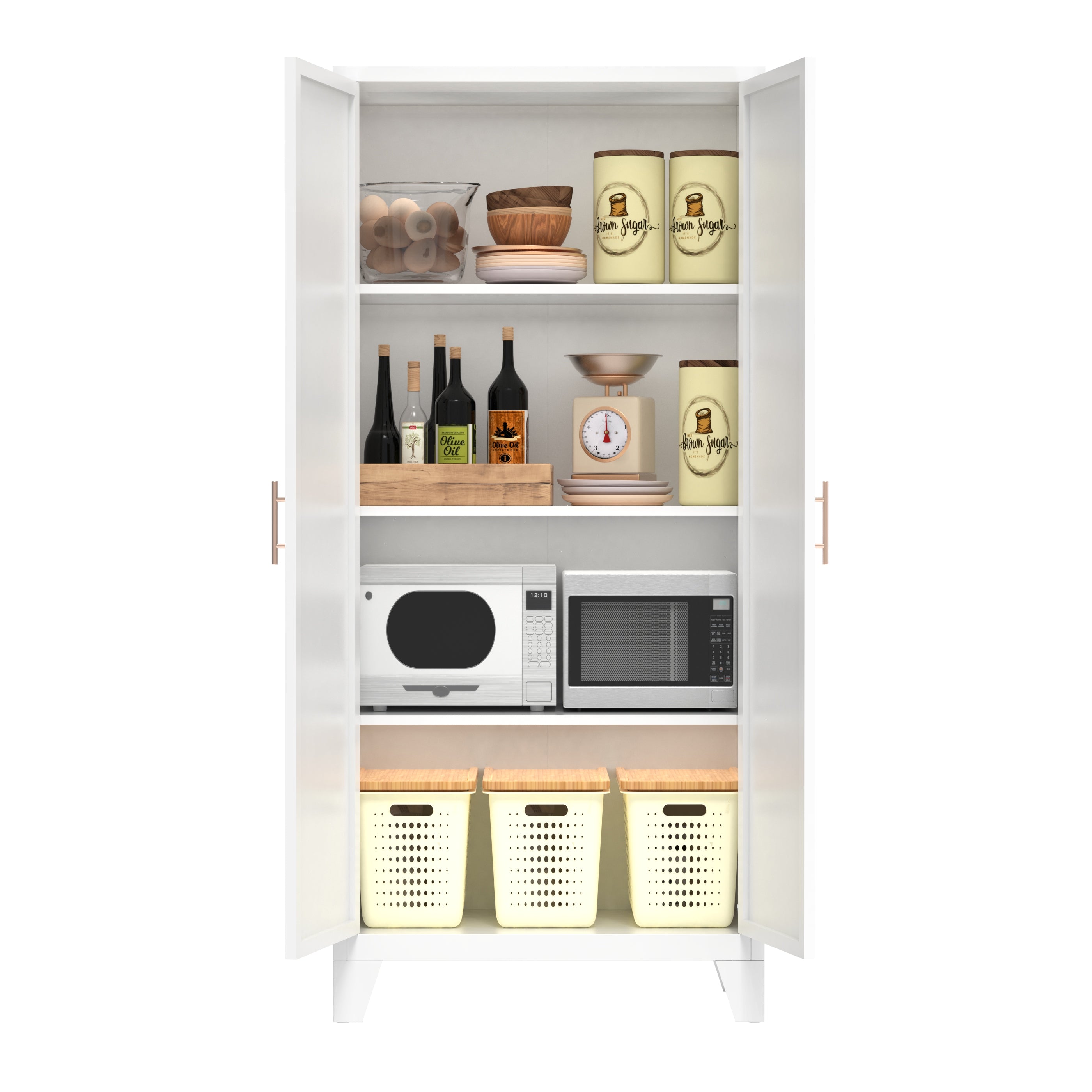 Elva 61" Storage Cabinet with Adjustable Shelves