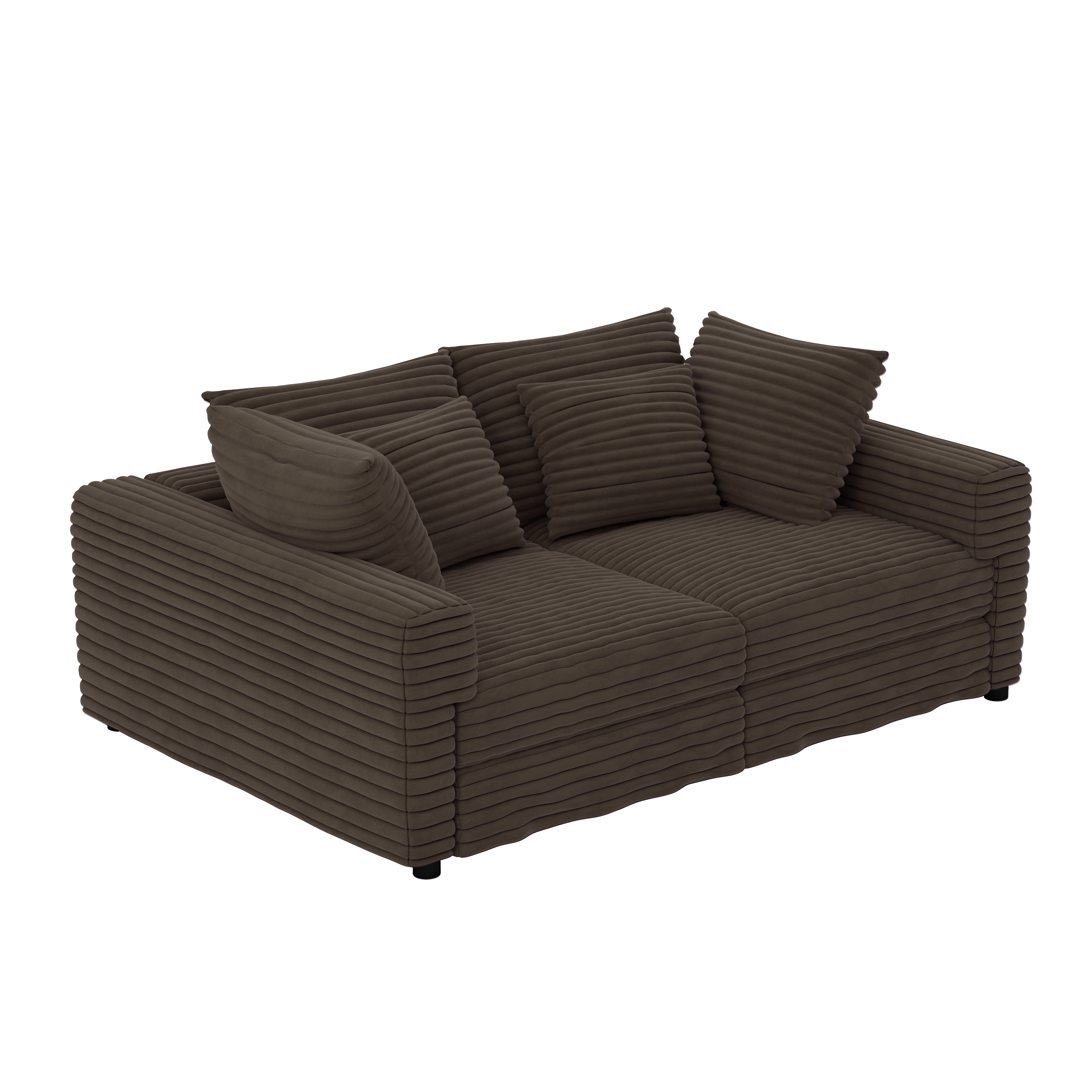 Norwalk 102" Modular Plush Corduroy L-Shaped Sectional Sofa with Movable Ottoman